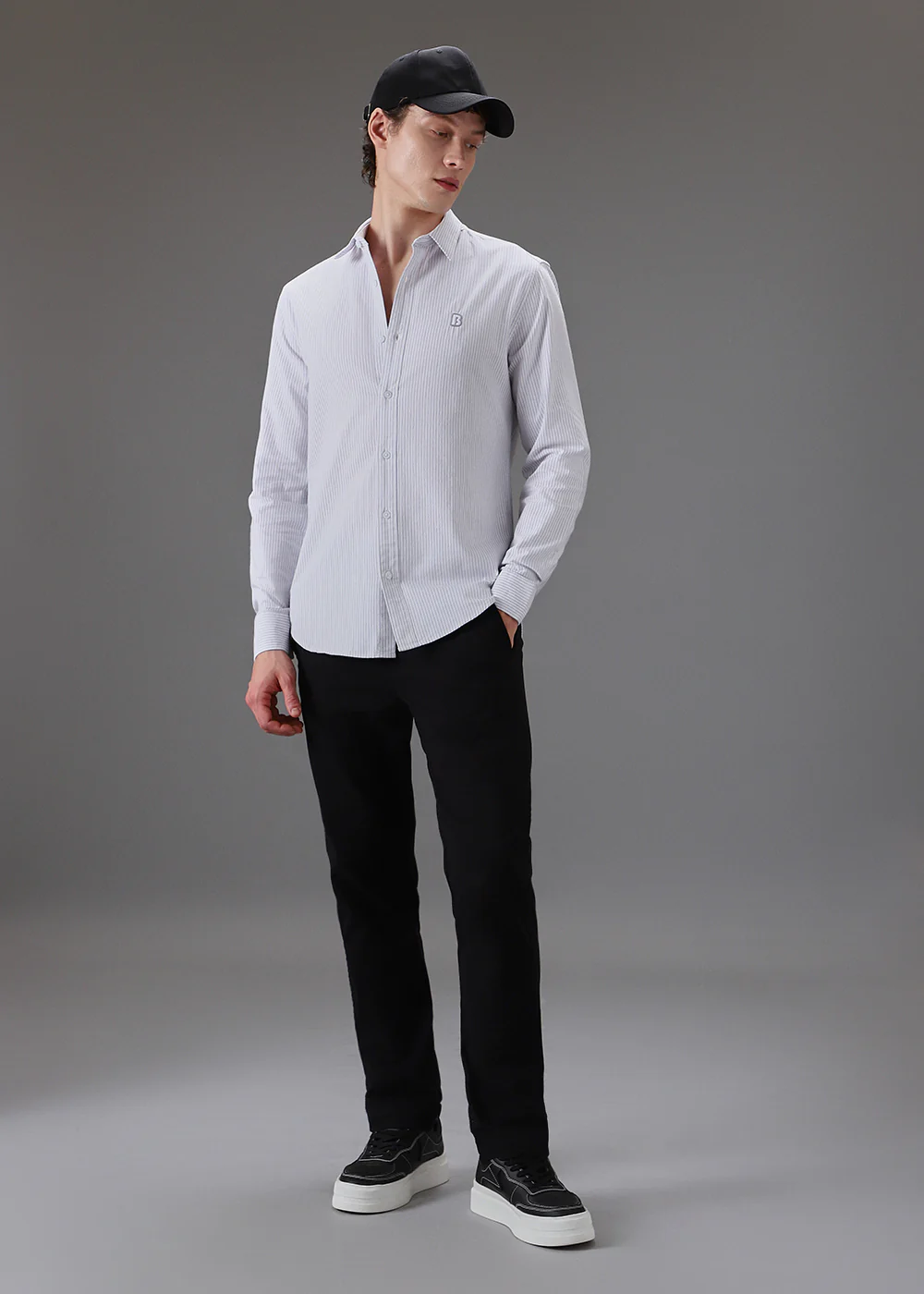 Light Grey Pin Stripe Shirt - Image 6