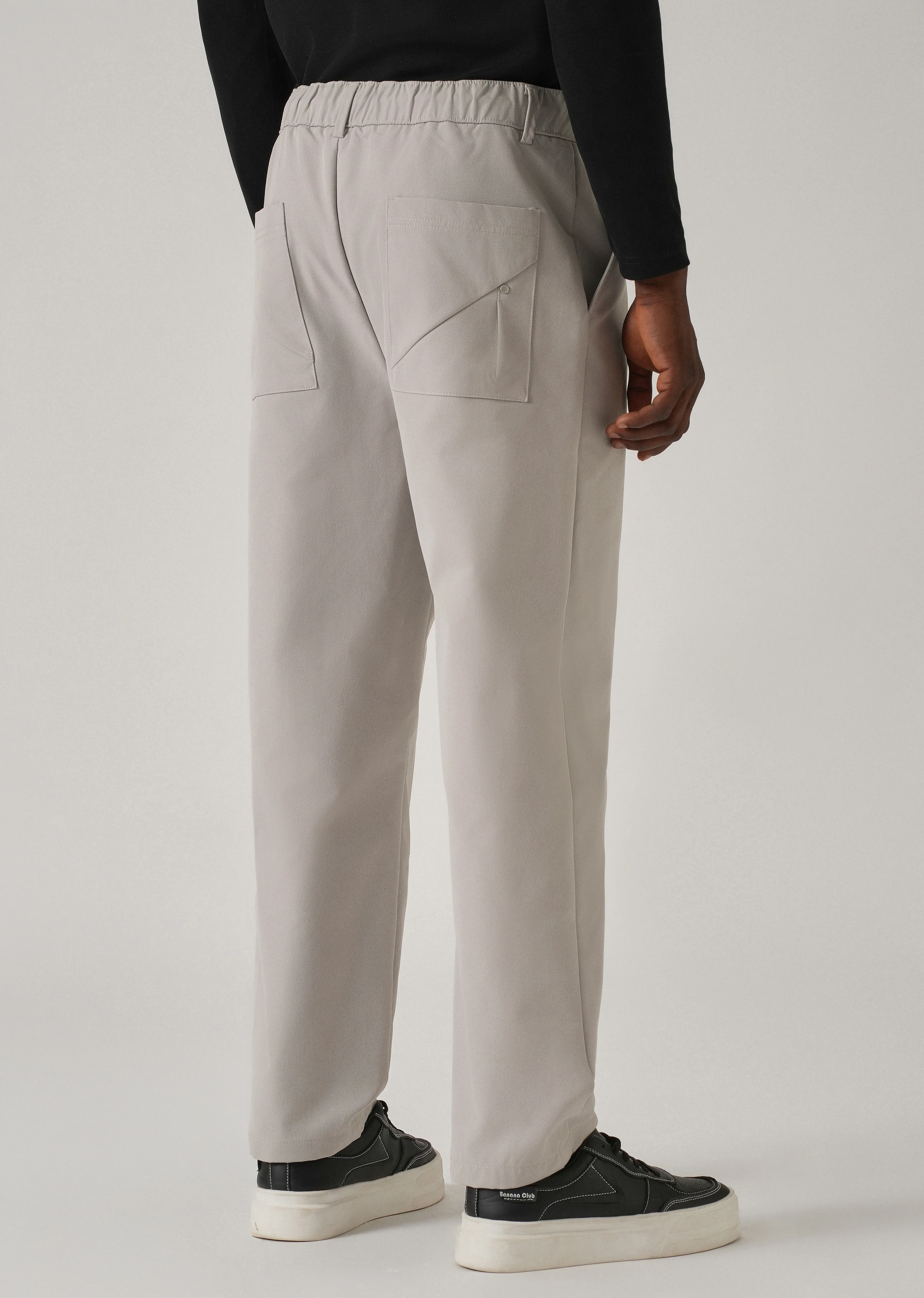 Light Grey Pleated Drawstring Pant - Image 2
