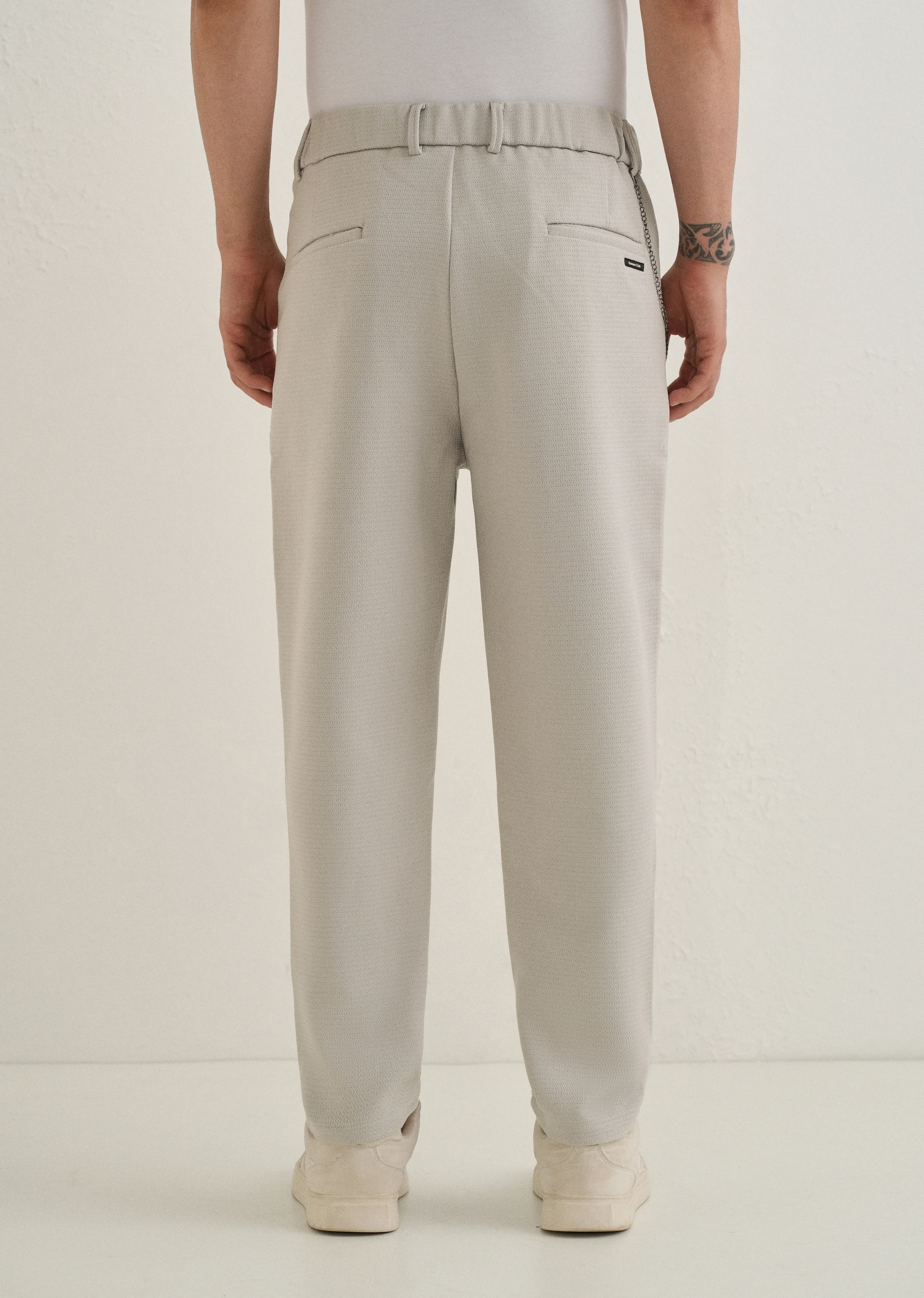 Light Grey Textured Korean Pant - Image 2