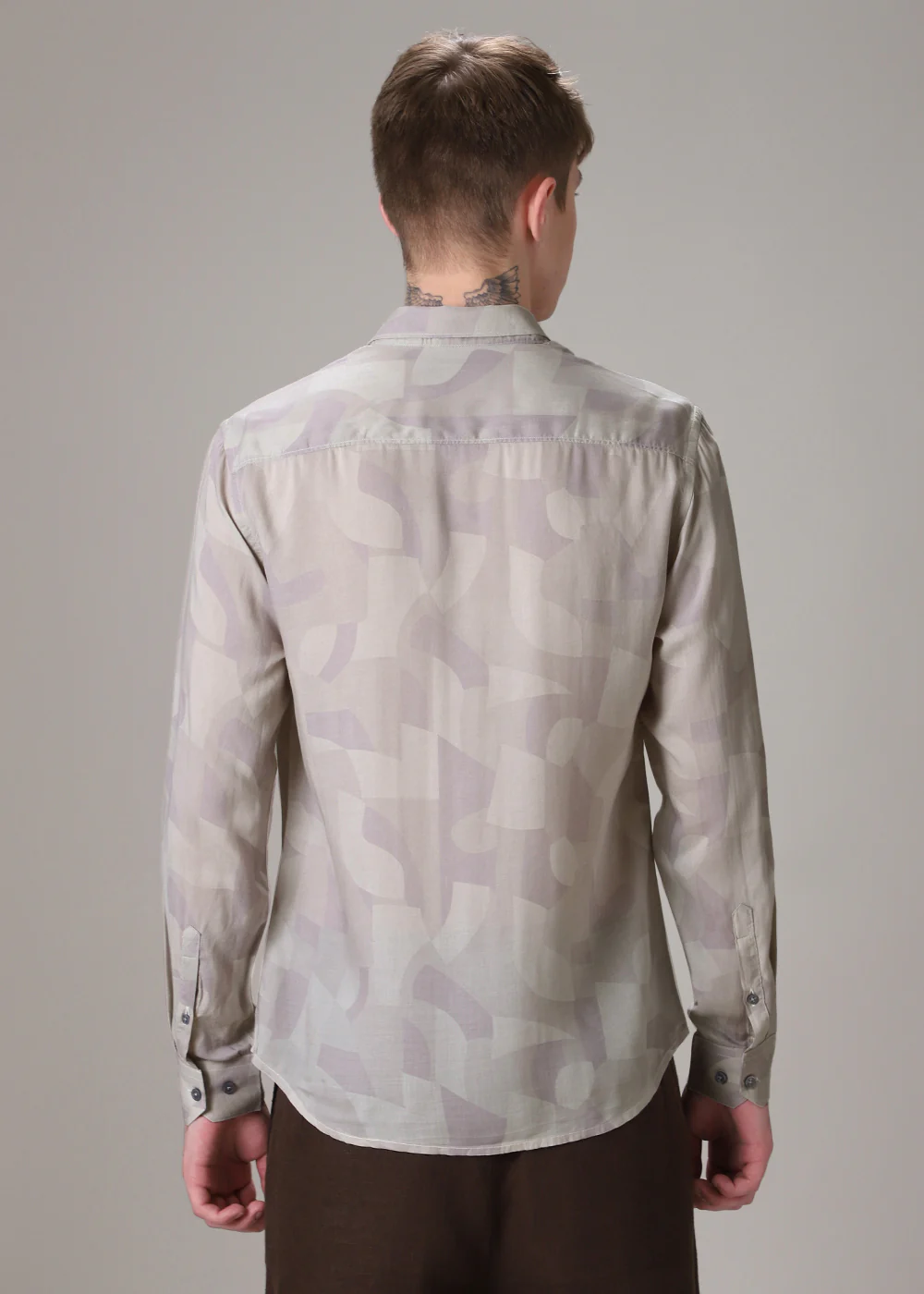 Light Mauve Pink Printed Shirt - Image 4