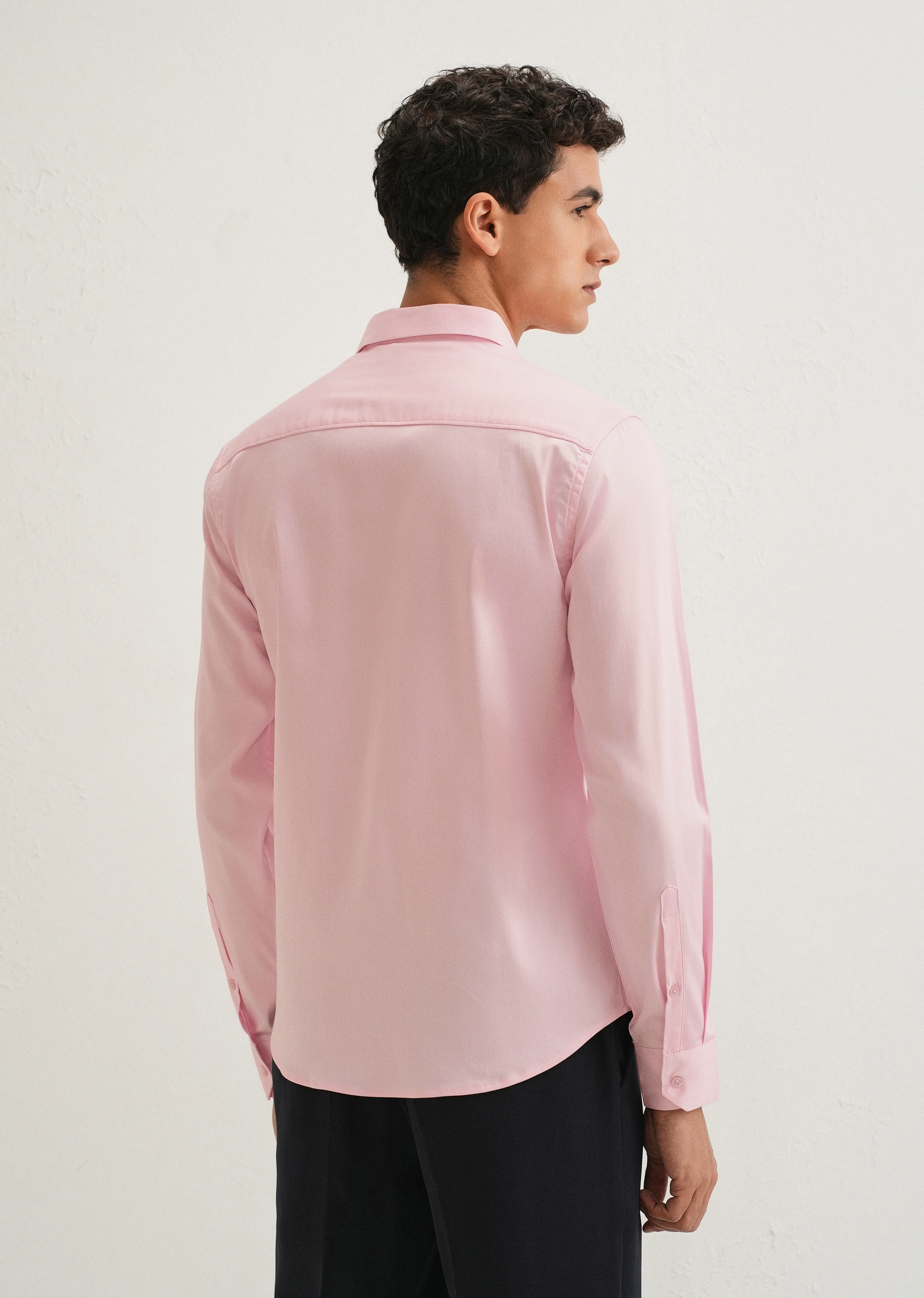Light Pink Front Panel Open Pleat Shirt - Image 2