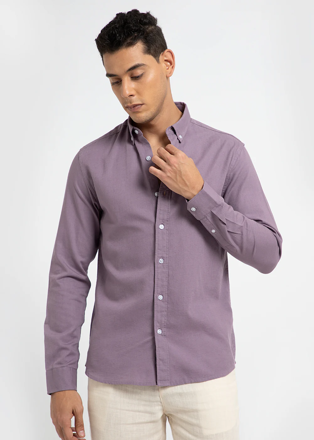 Lilac Cotton Linen Shirt - Image 3
