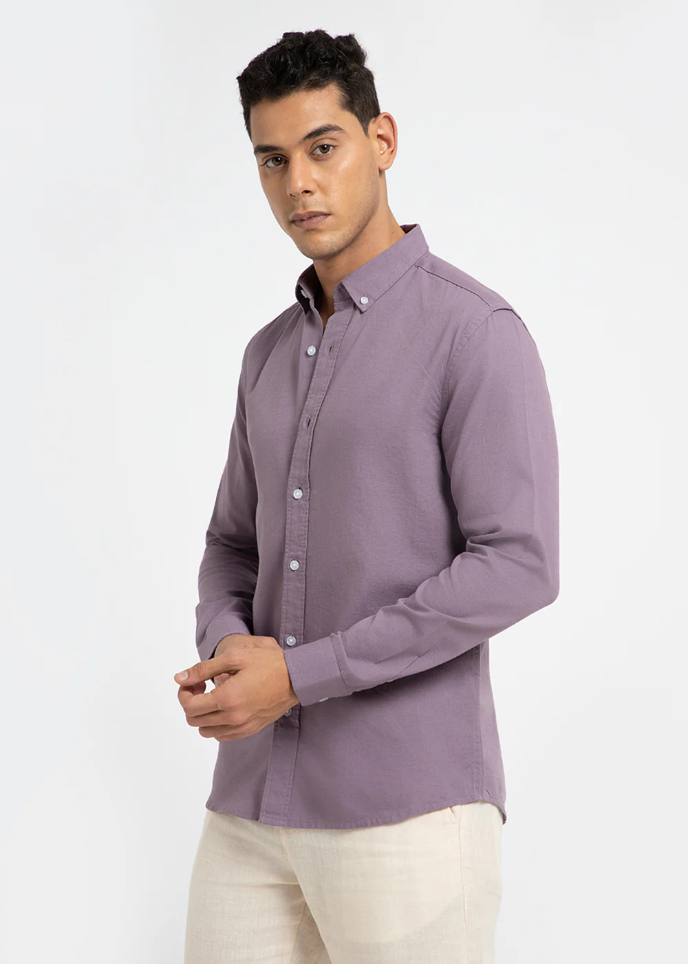Lilac Cotton Linen Shirt - Image 4