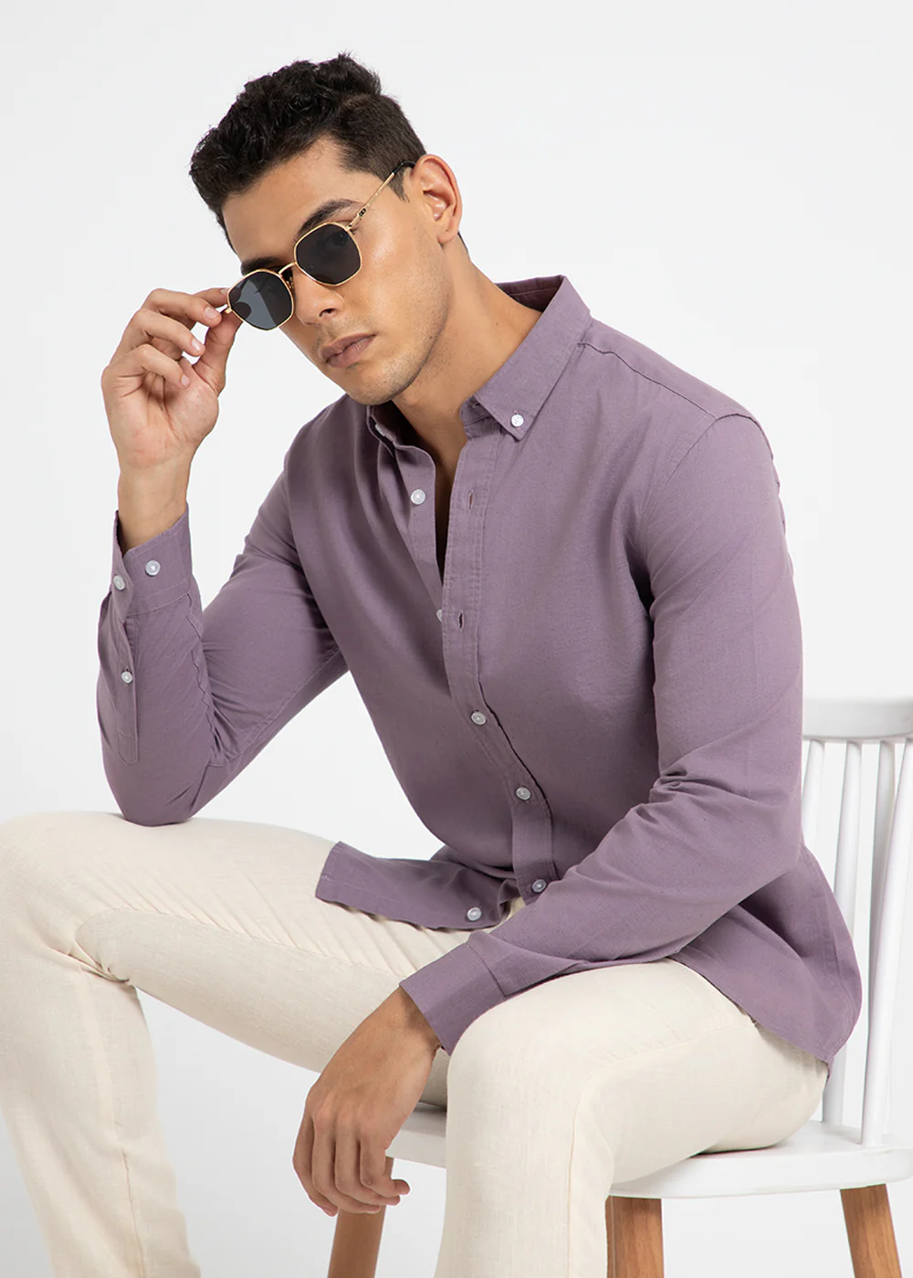 Lilac Cotton Linen Shirt - Image 6