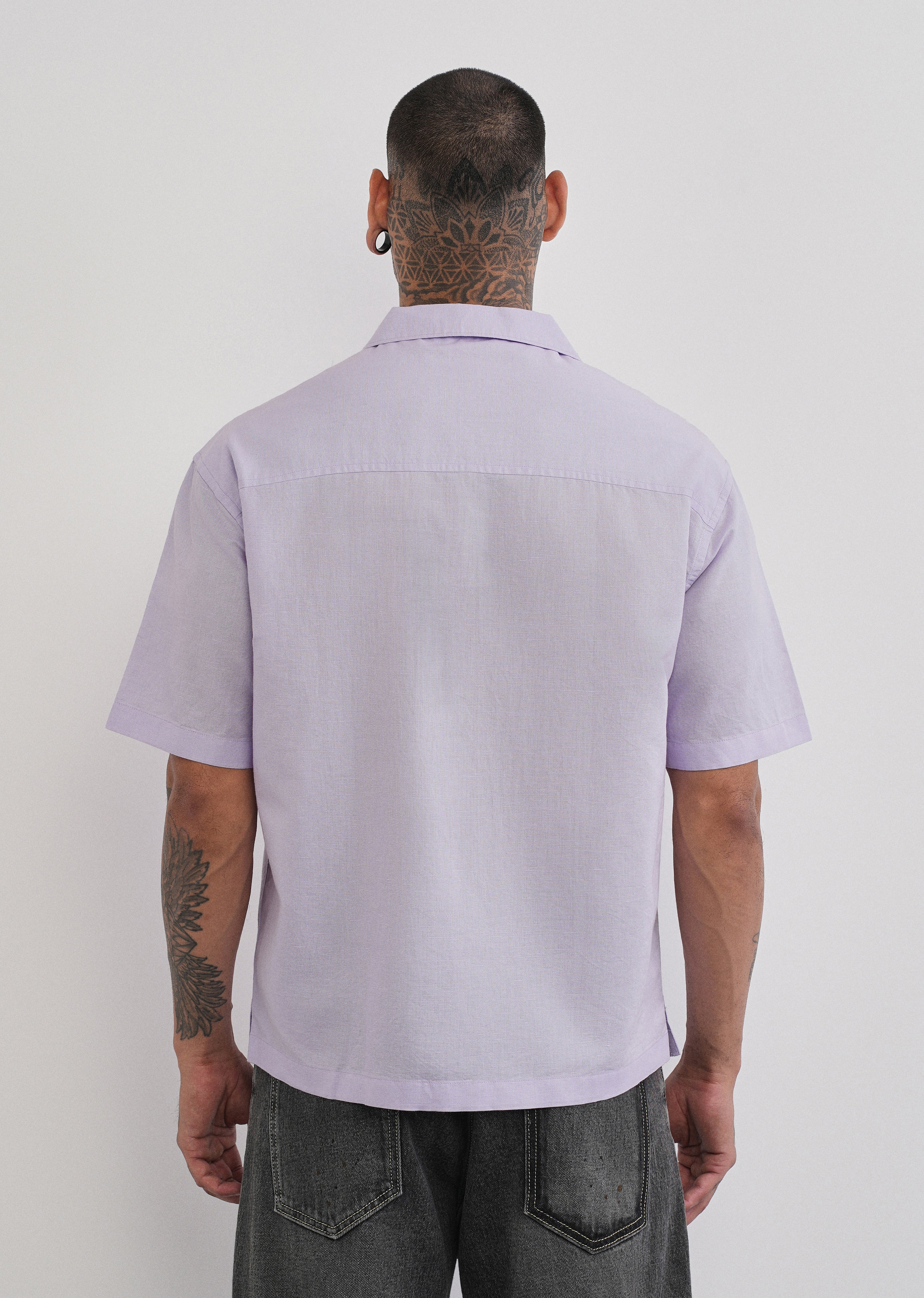 Lilac Double Pocket Cotton Linen Shirt - Image 2