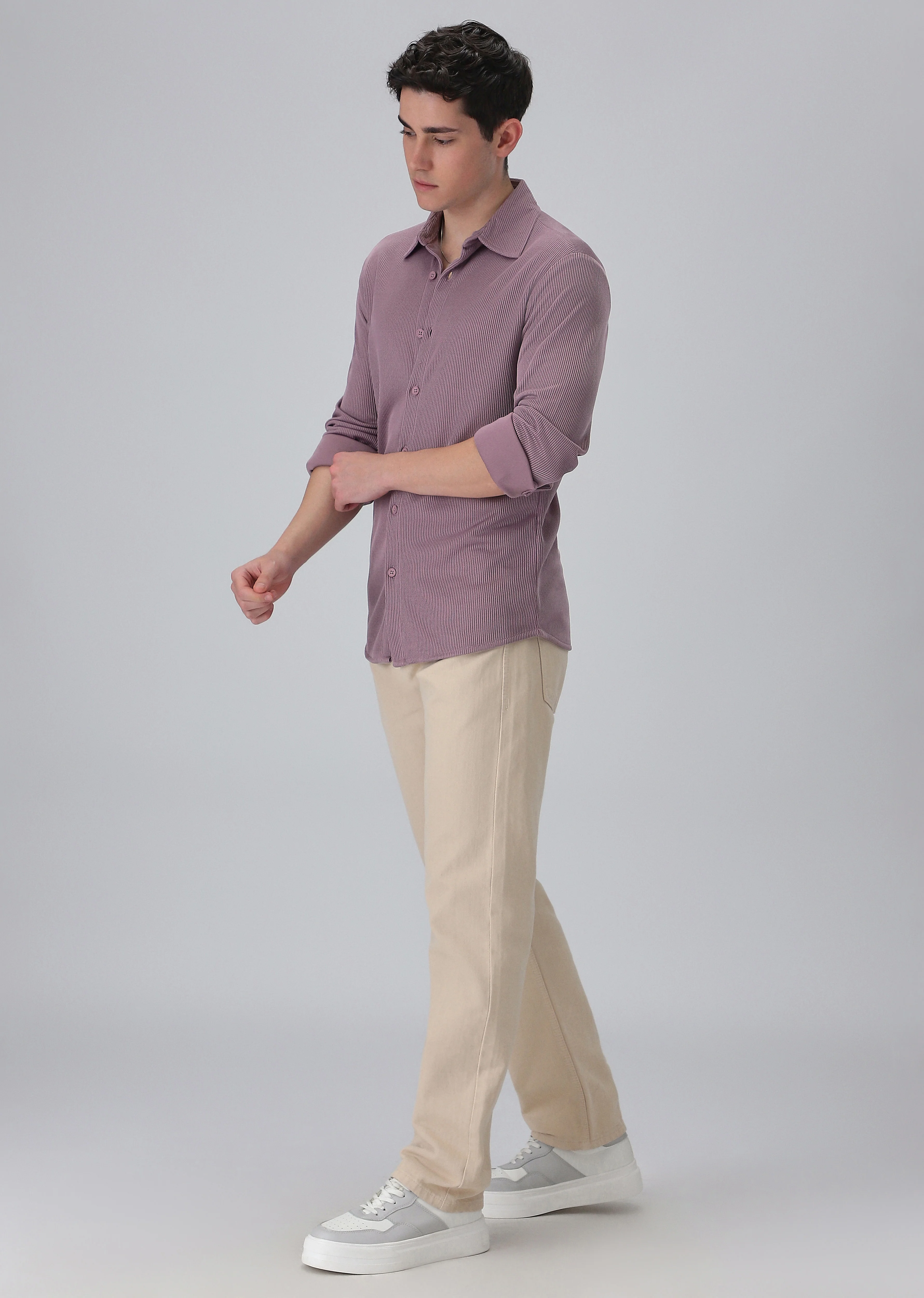Lilac Plain Knitted Shirt - Image 6