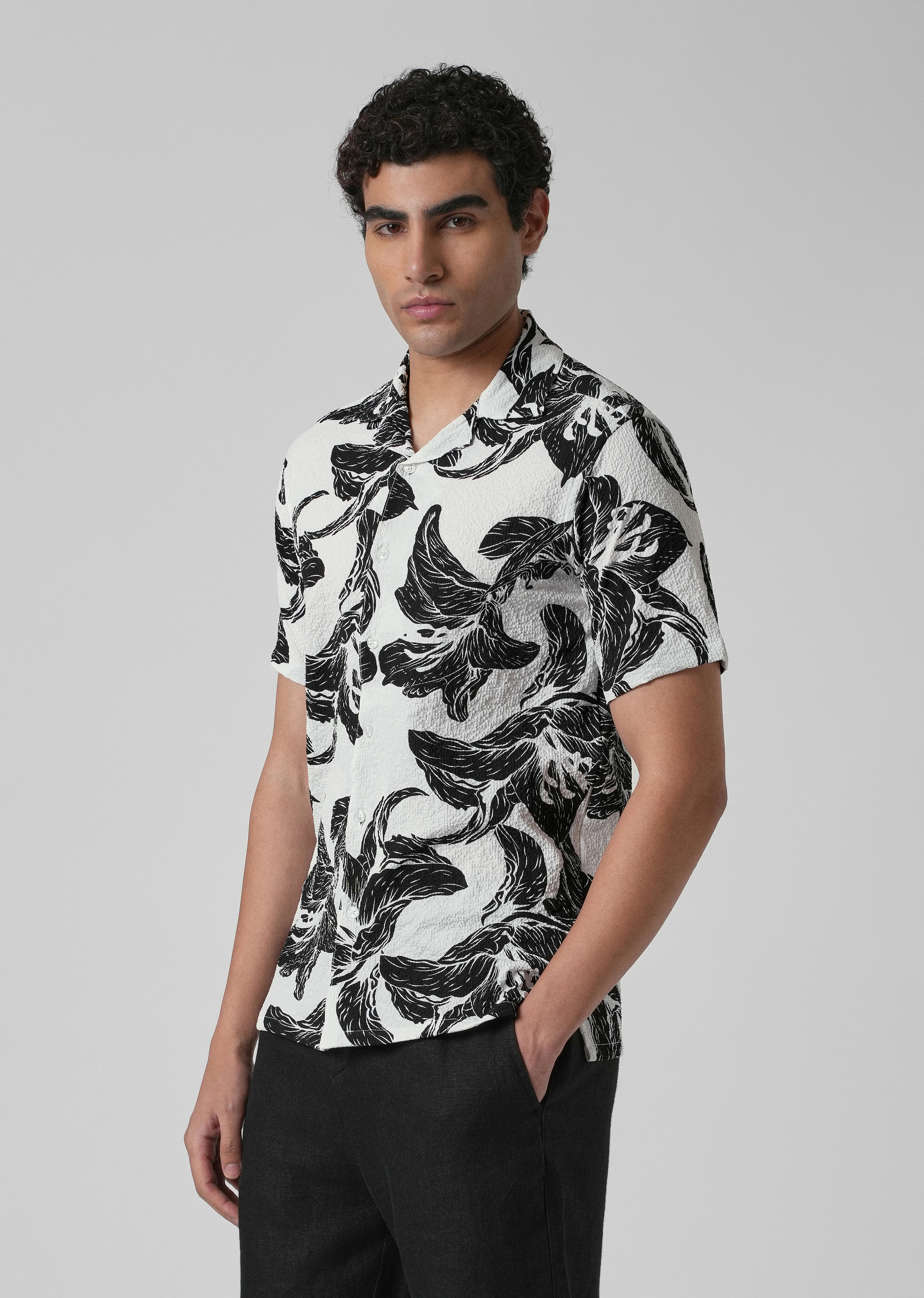 Lily Print Popcorn Shirt - Image 4