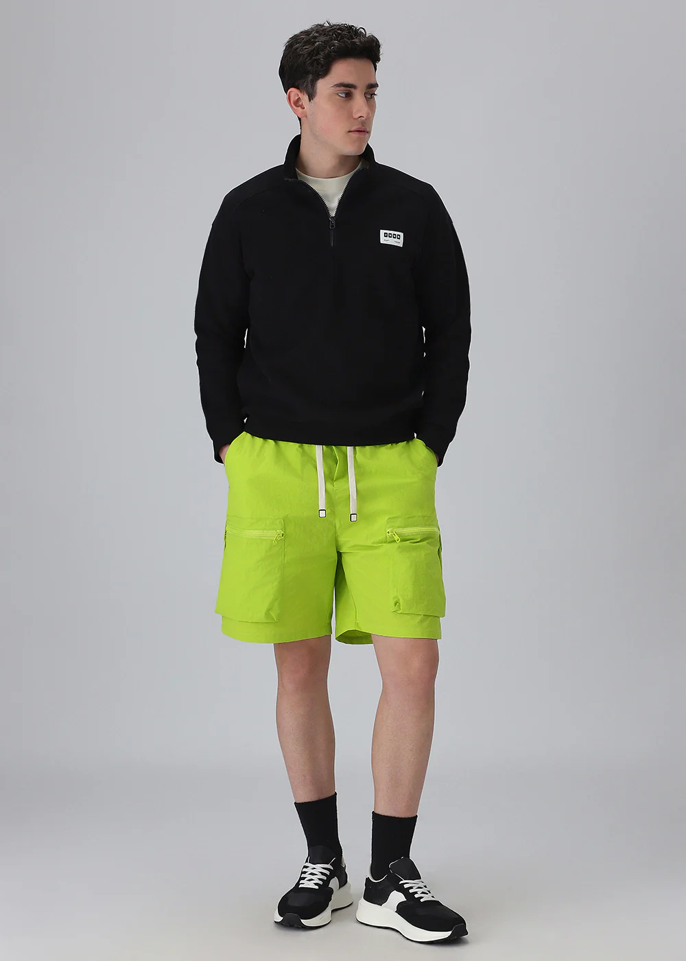 Lime Green Zip Pocket Cargo Shorts - Image 6