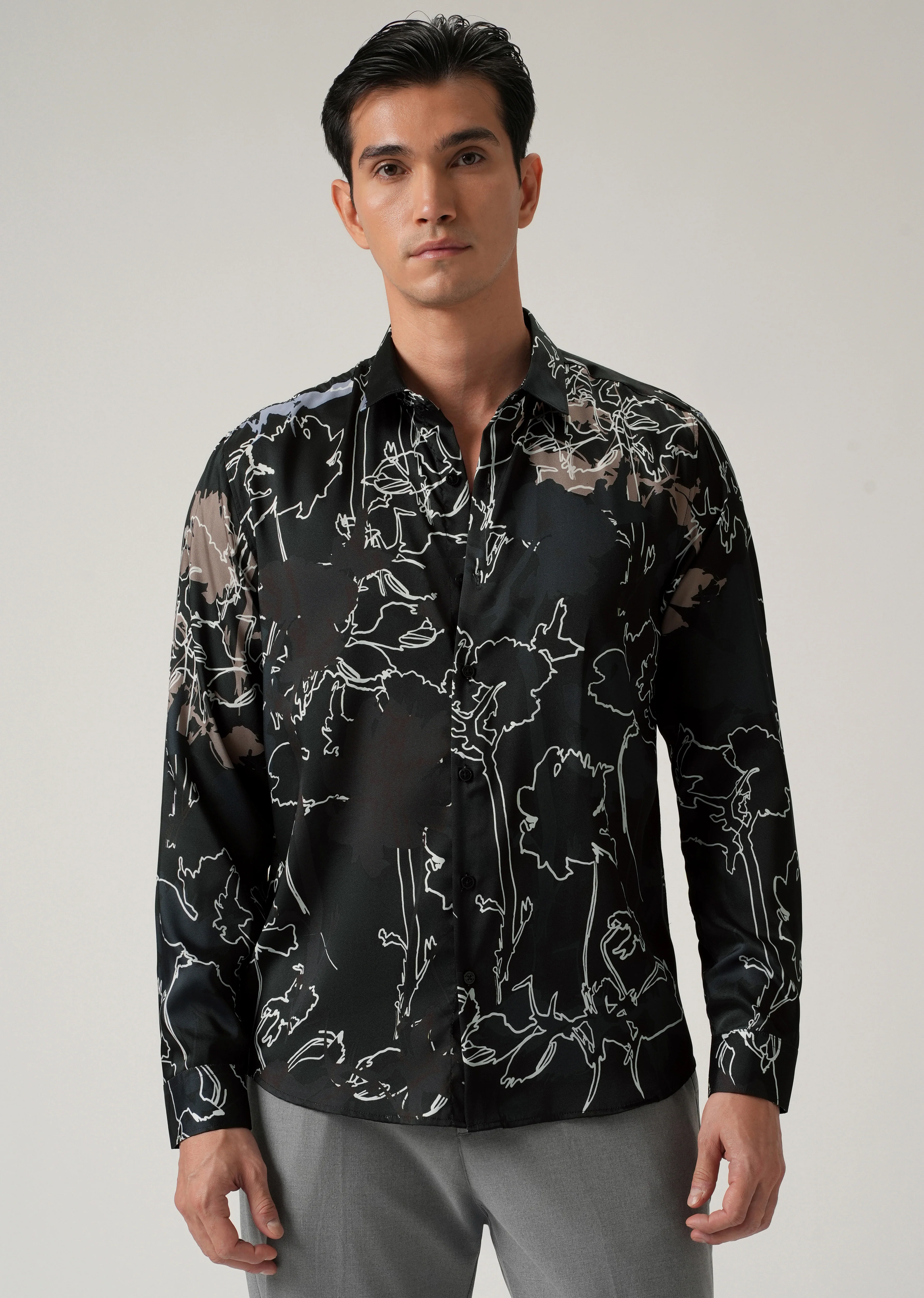 Line Floral Print Shirt - Image 3