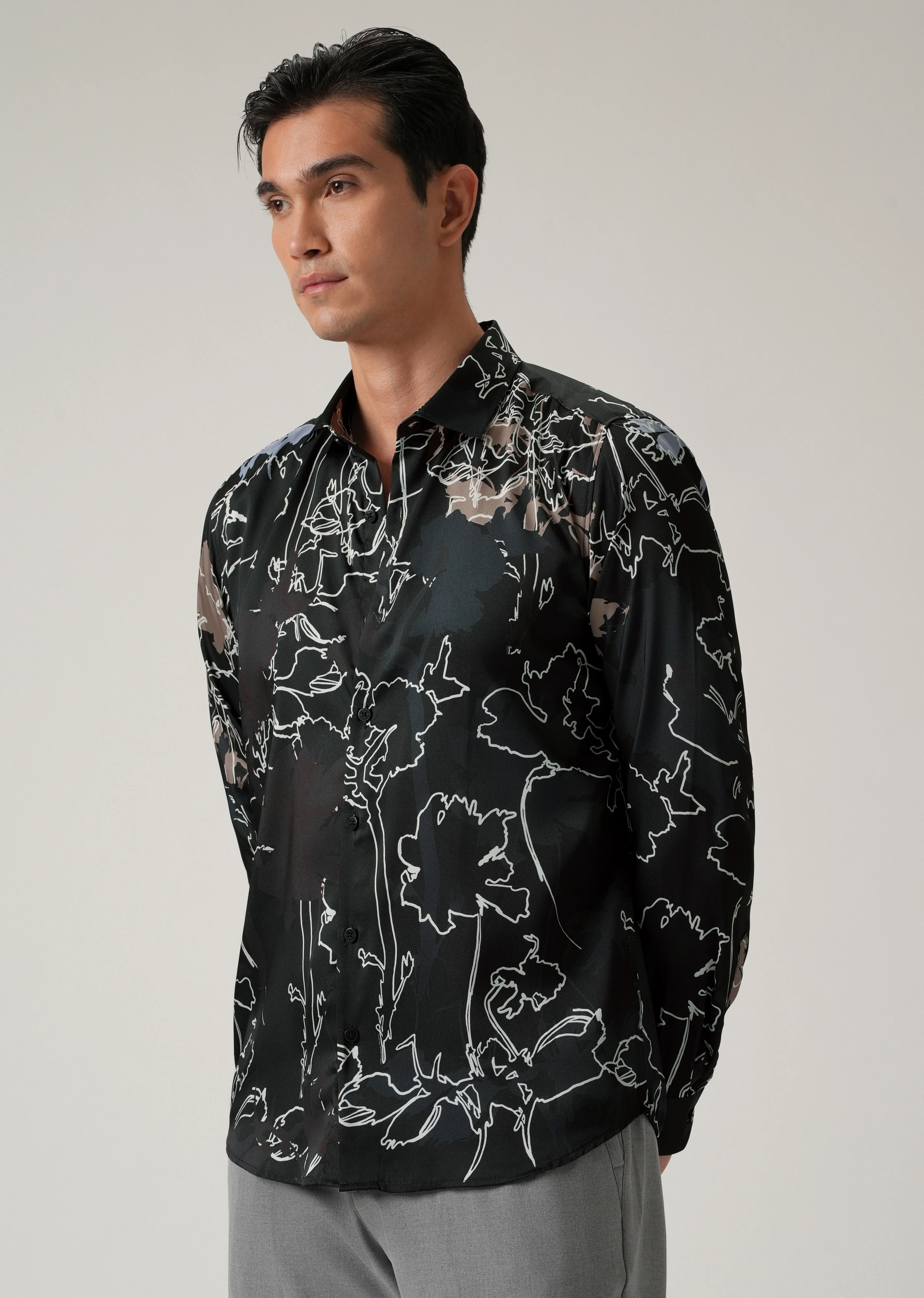 Line Floral Print Shirt - Image 4