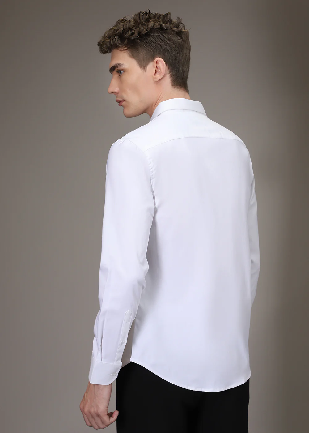 Line Needle Work White Designer Shirt - Image 4