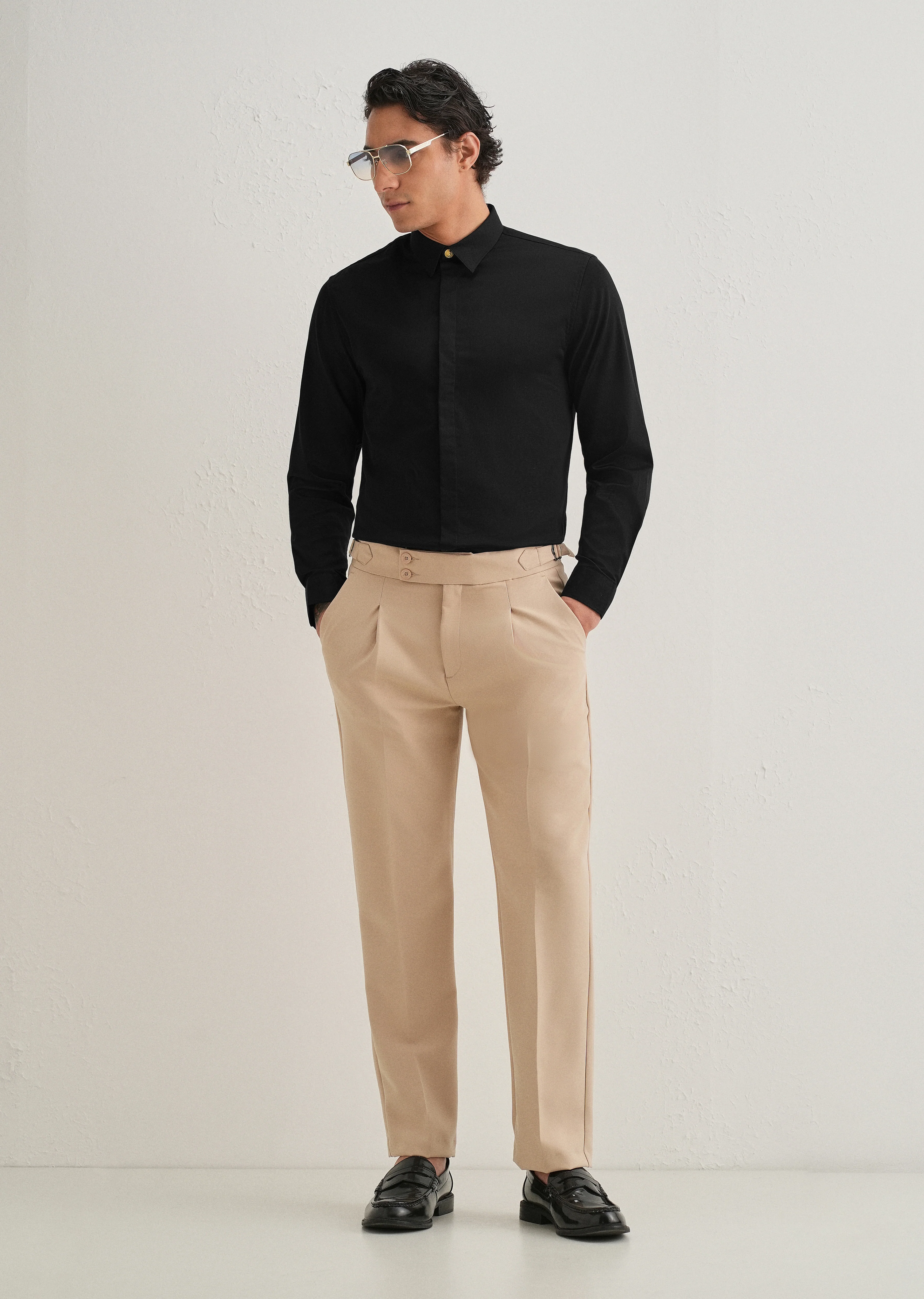 Lion Mane Embellished Black Designer Shirt - Image 6