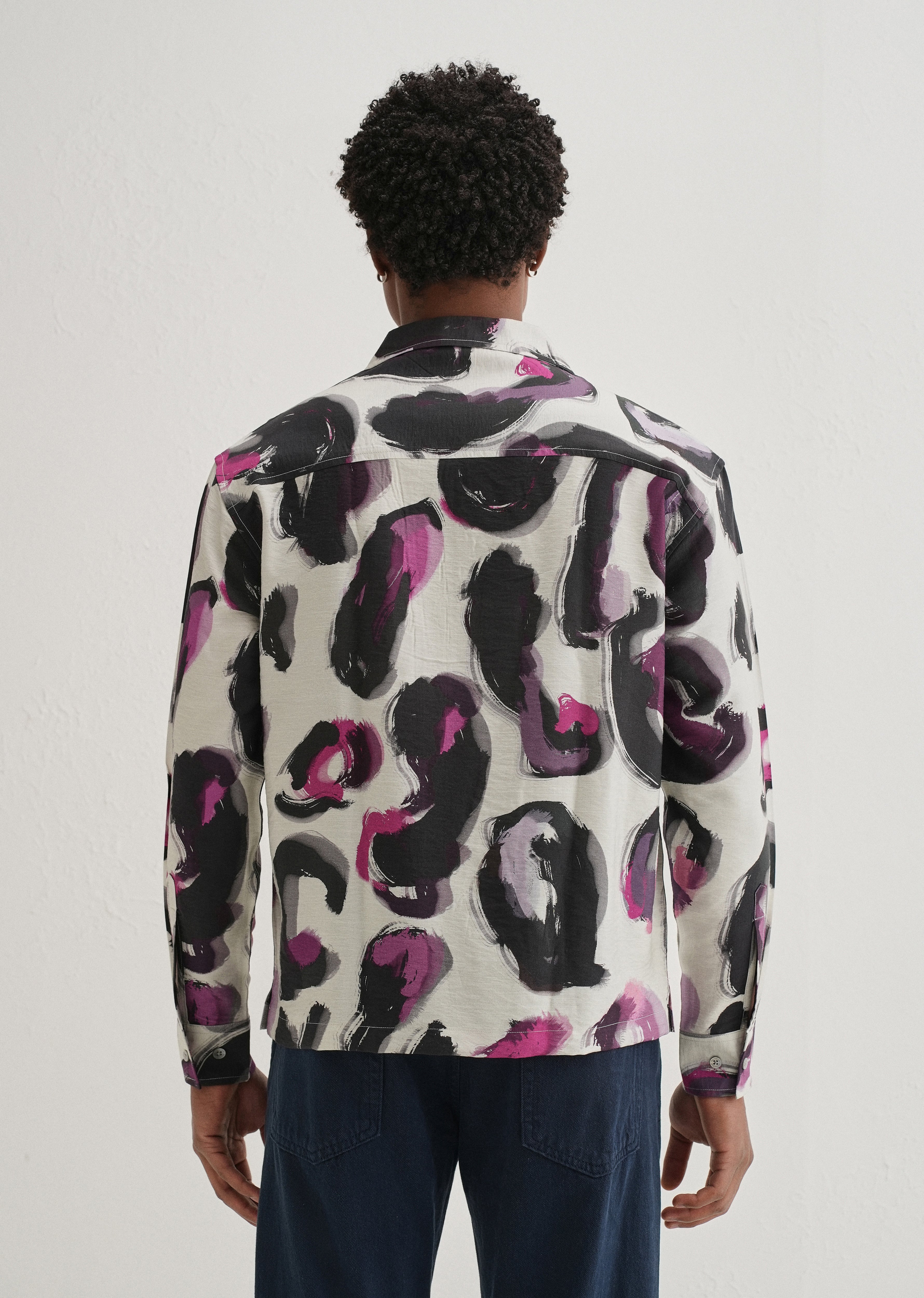Magenta Noir Art Printed Shirt - Image 2