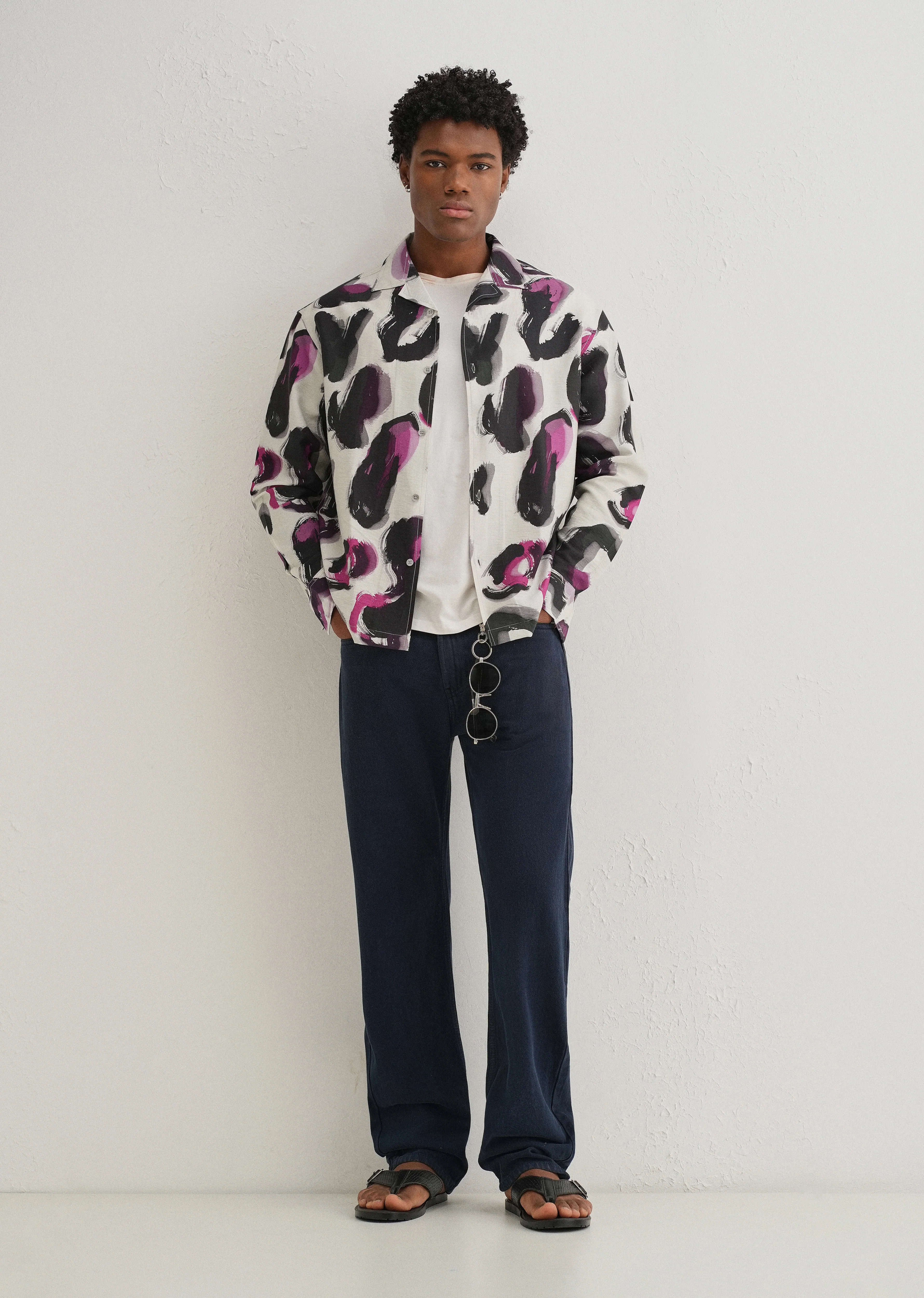 Magenta Noir Art Printed Shirt - Image 6
