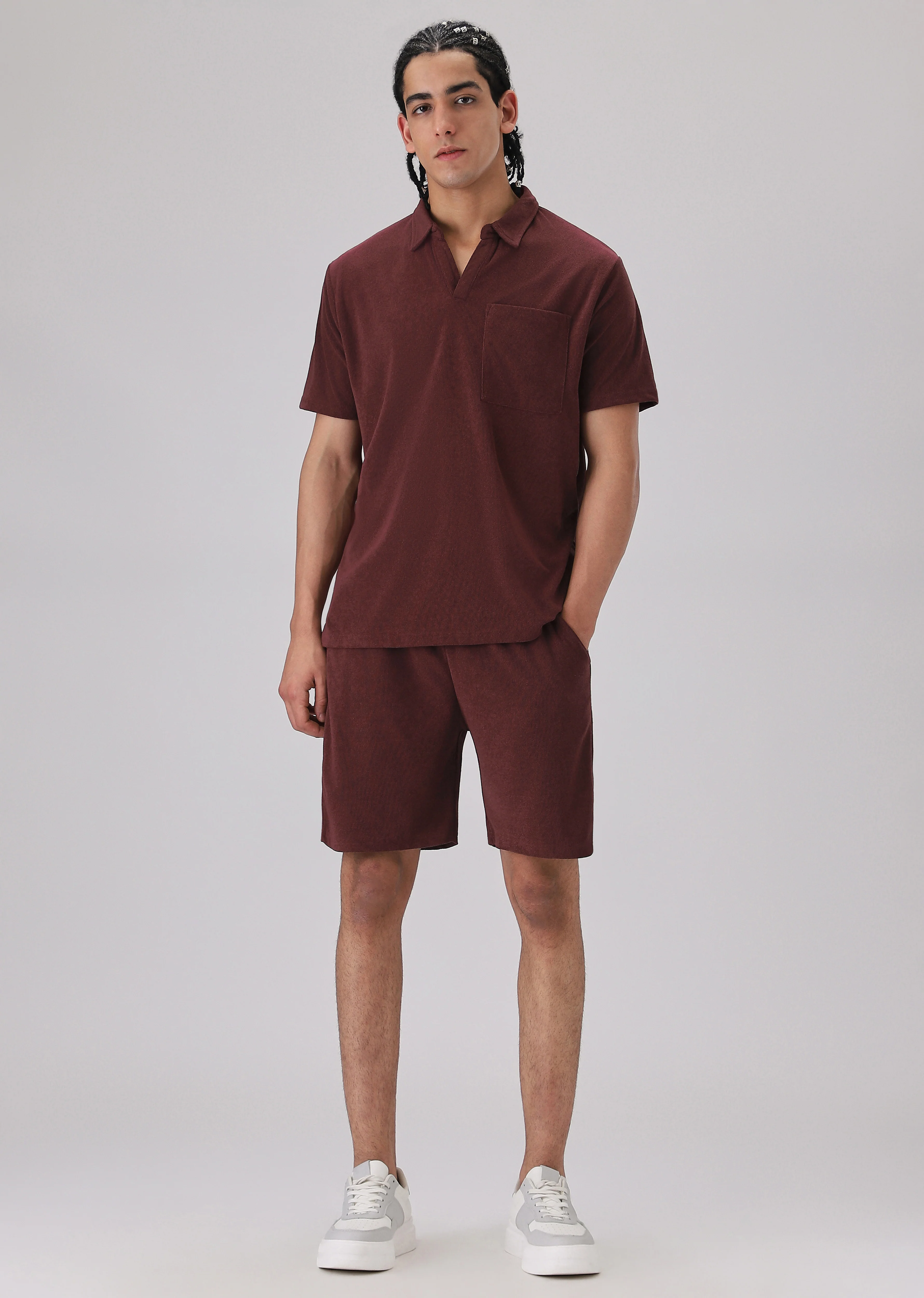 Maroon Knitted Co-ord Set - Image 4