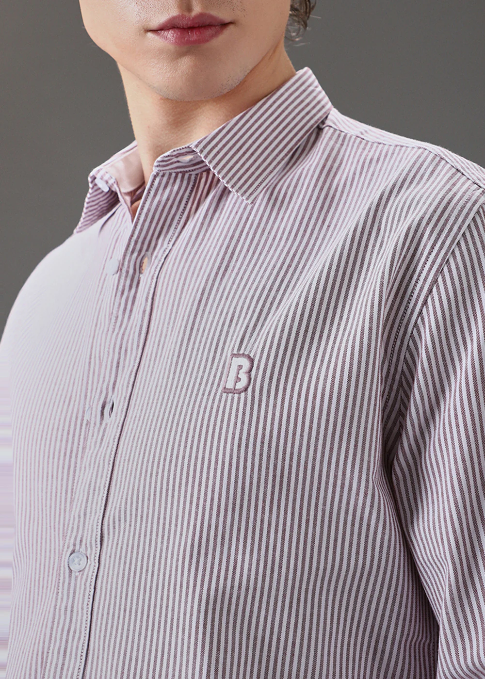 Maroon Pin Stripe Shirt - Image 3