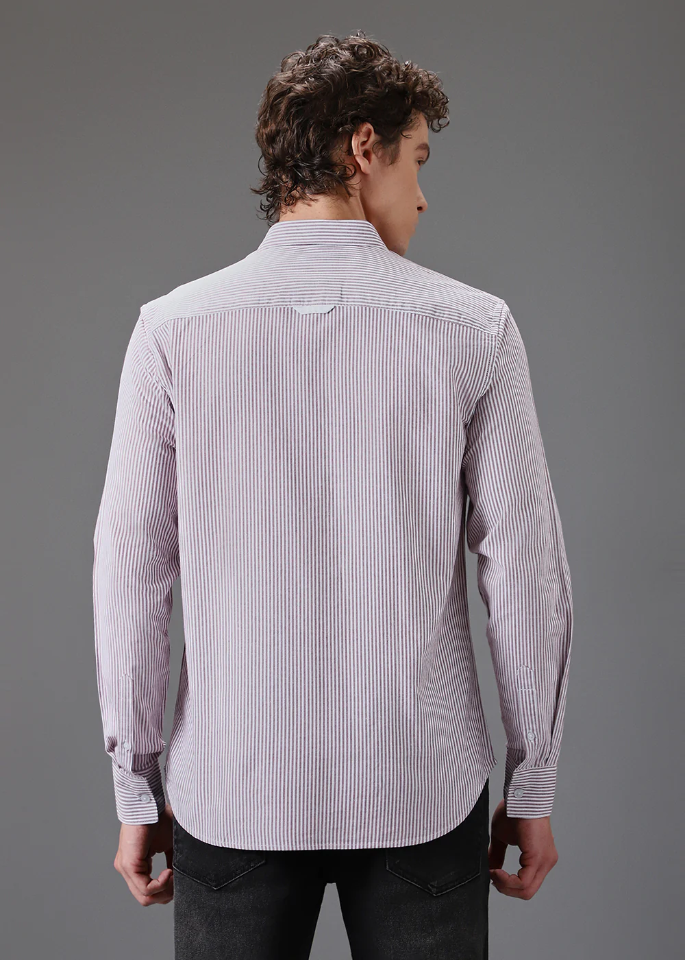 Maroon Pin Stripe Shirt - Image 5