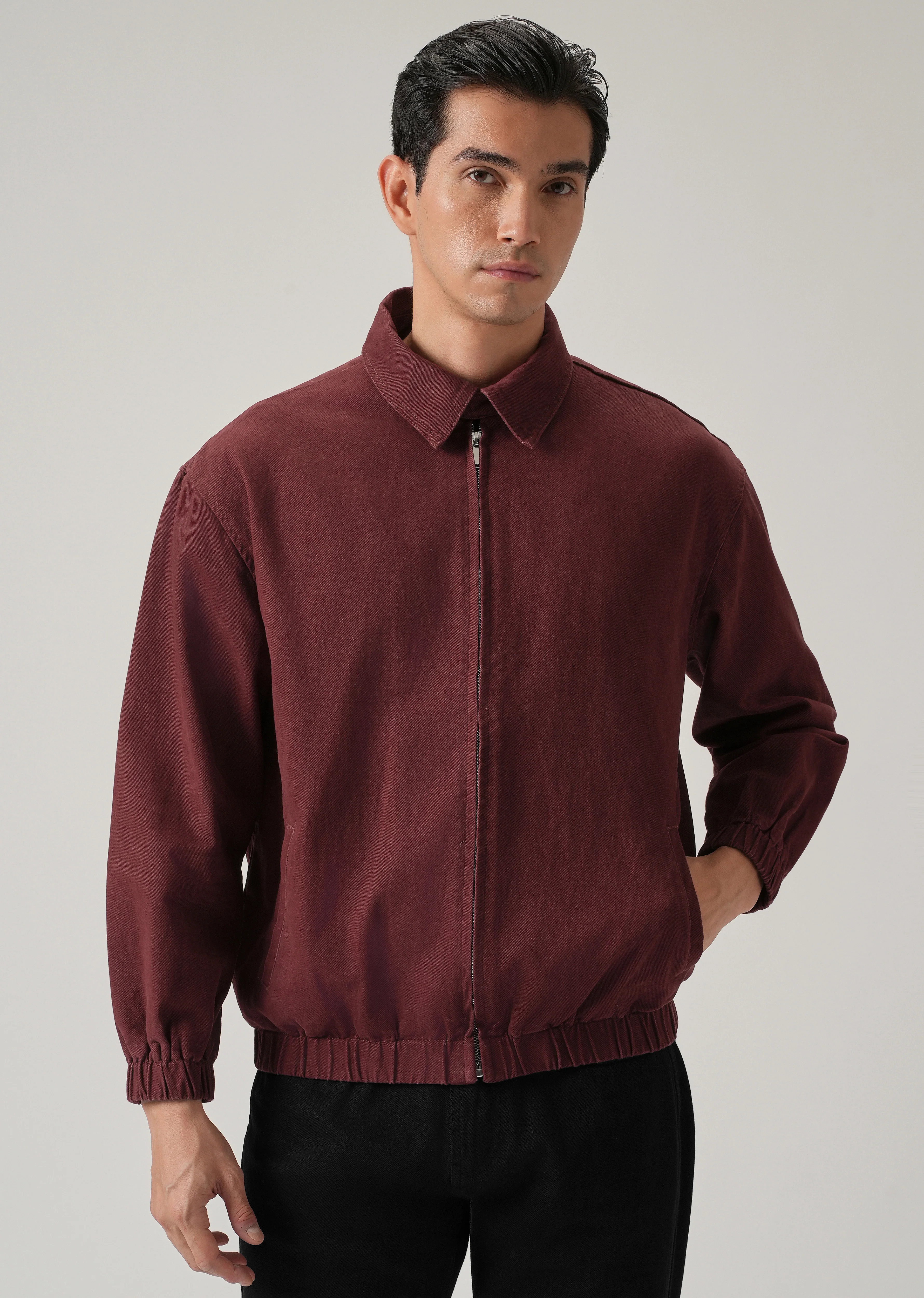 Maroon Zip-Up Jacket - Image 3