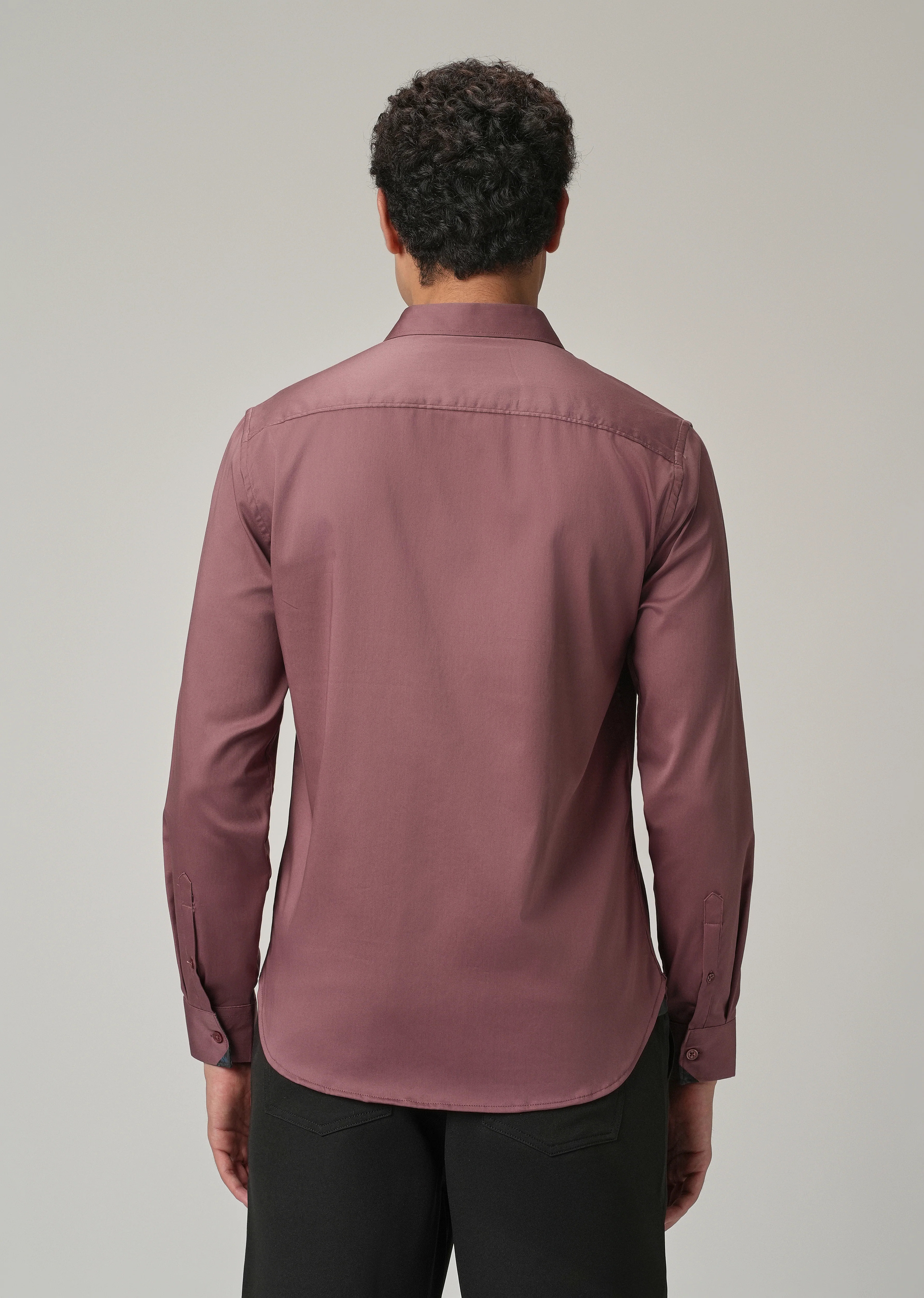 Mauve Pink Printed Cuff Shirt - Image 2