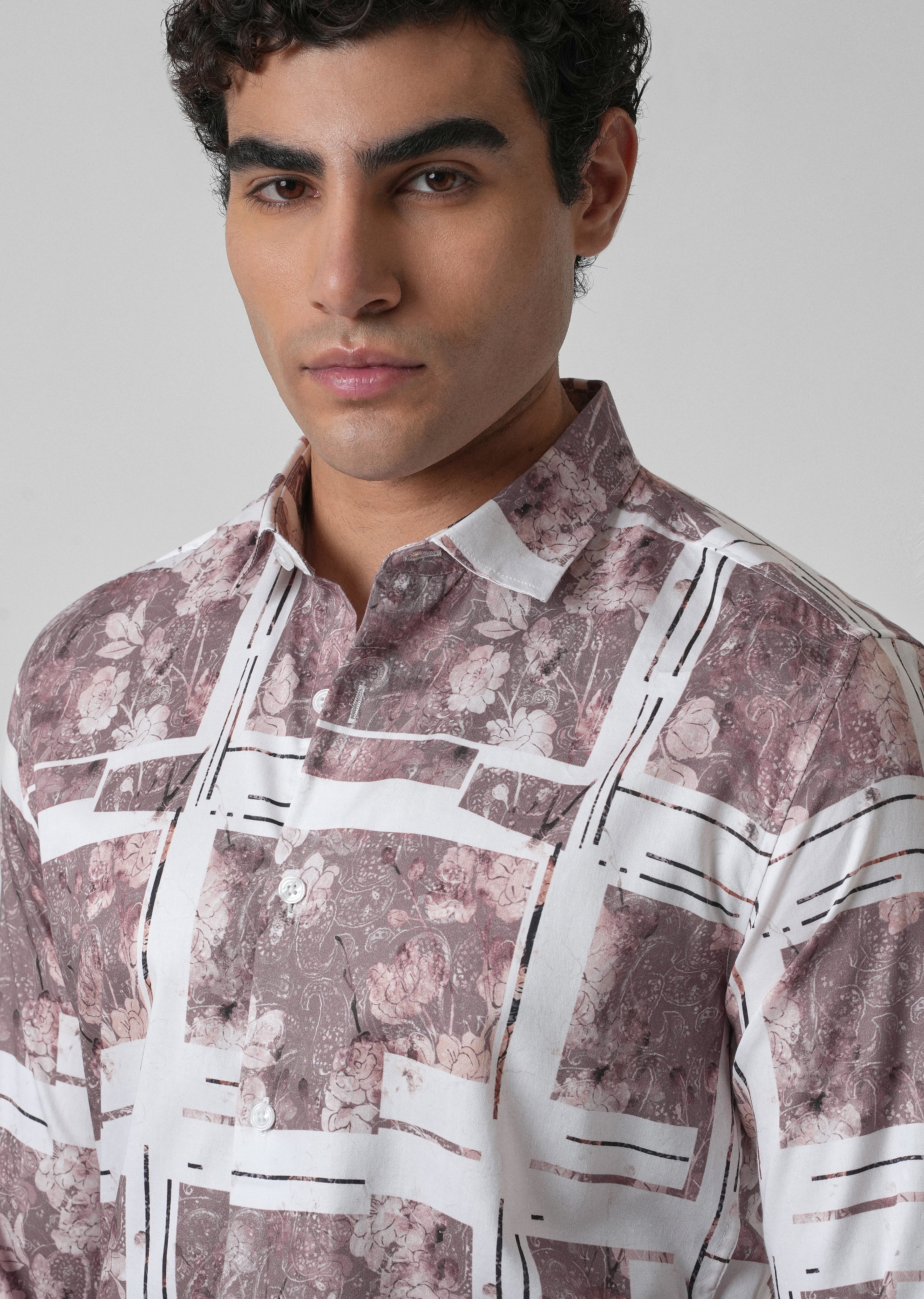 Mauve Printed Full-Sleeves Shirt - Image 6