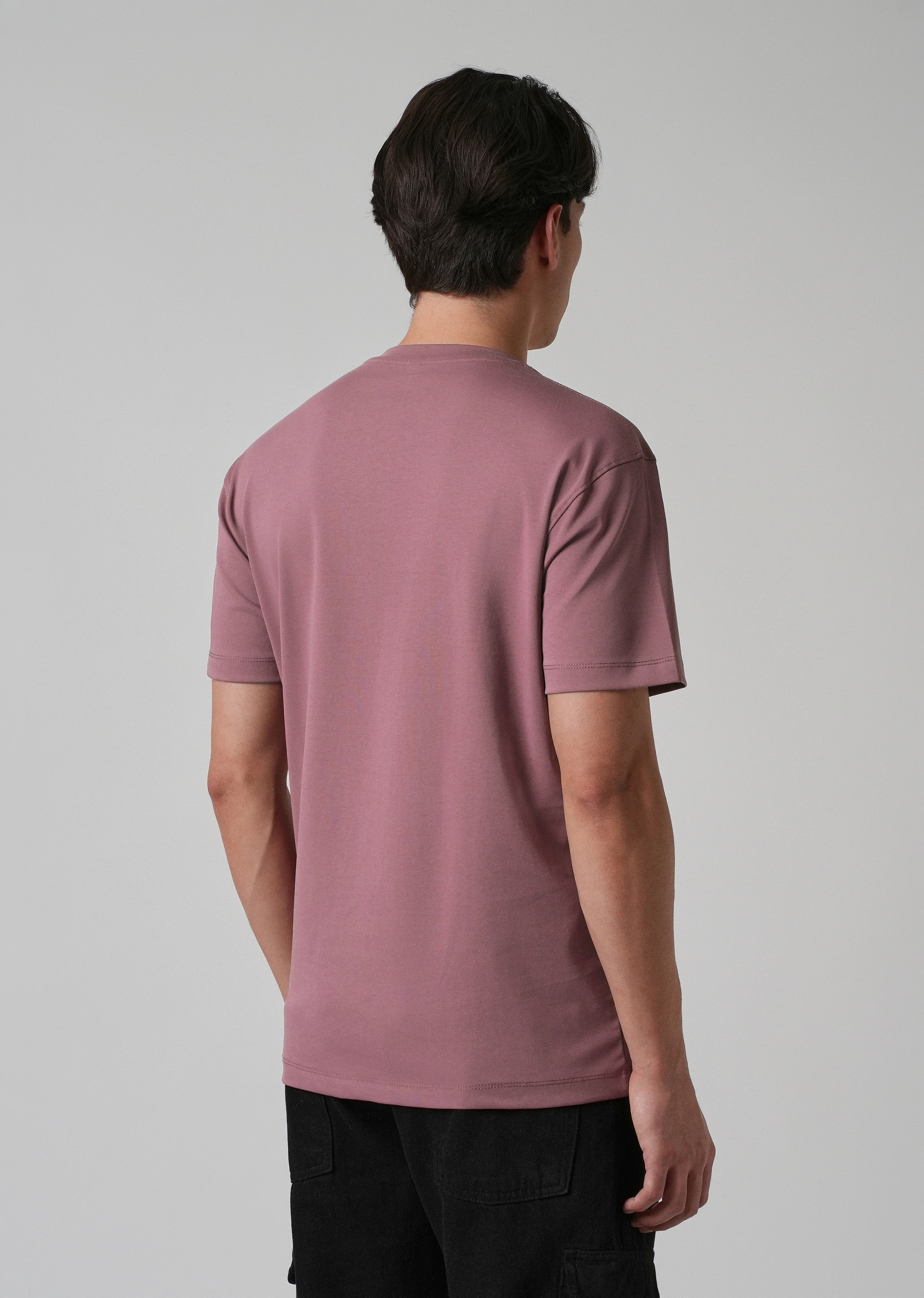 Mauve Printed Slim Fit T-shirt - Image 2
