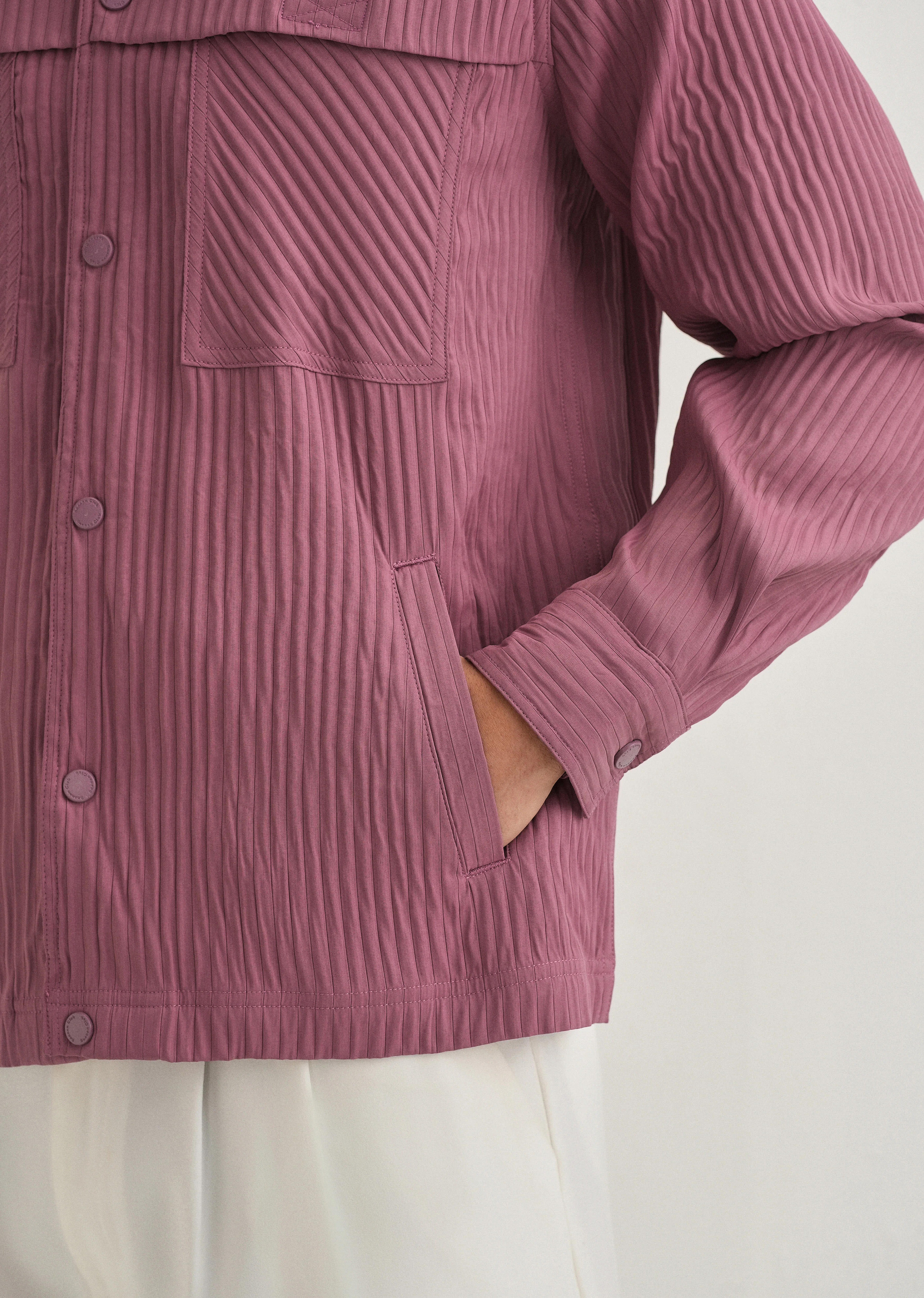 Mauve Textured Utility Shacket - Image 3
