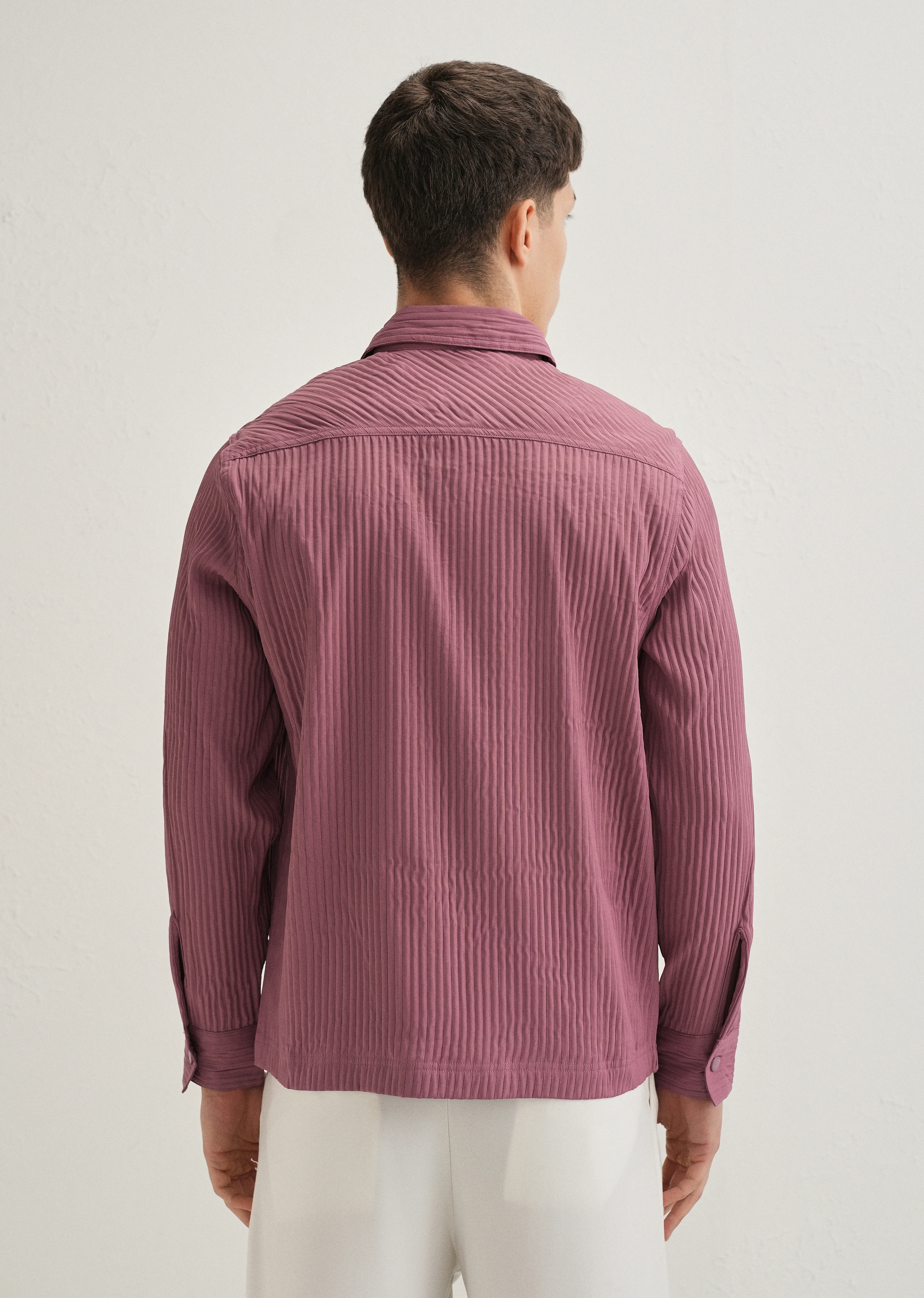 Mauve Textured Utility Shacket - Image 5