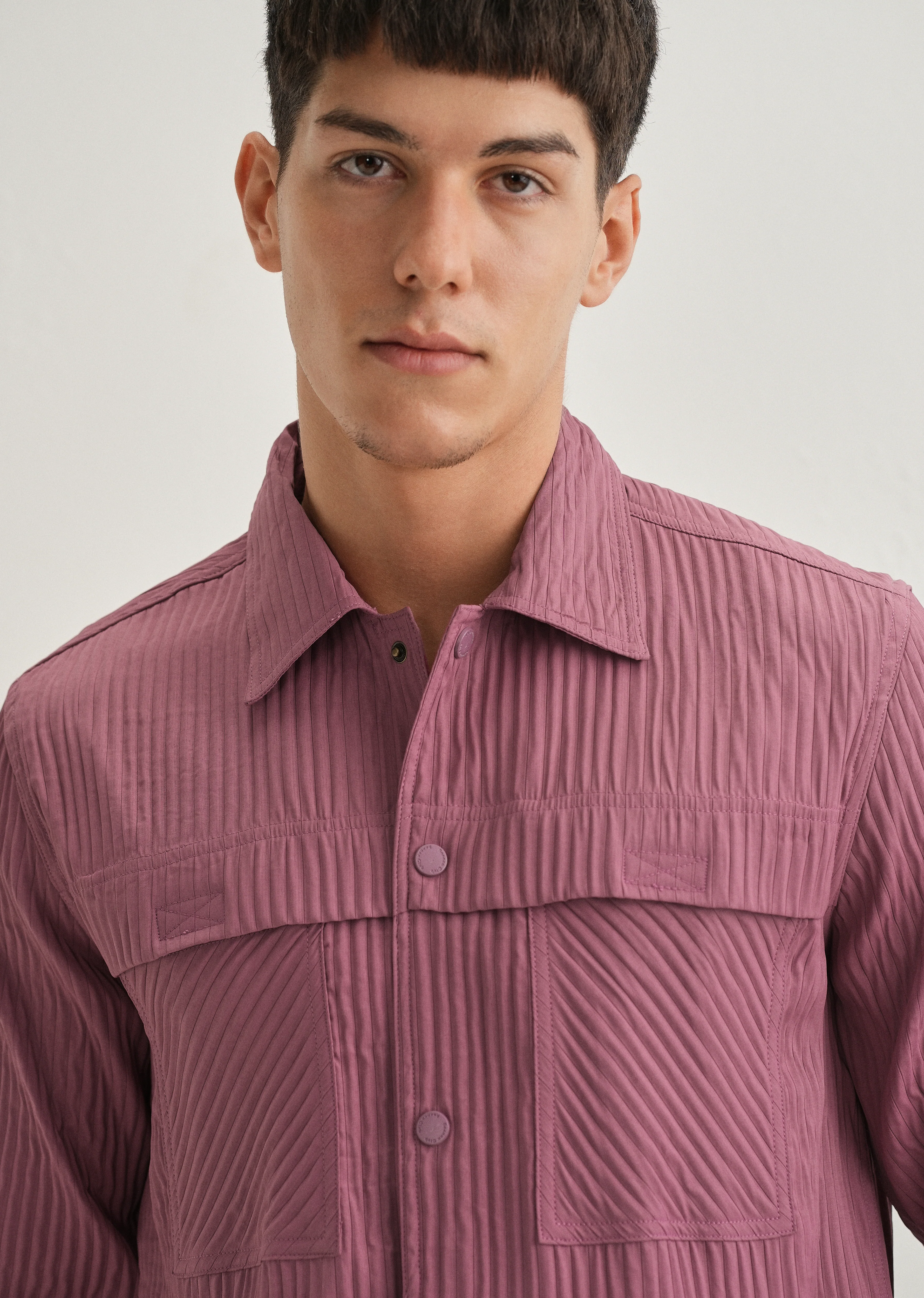 Mauve Textured Utility Shacket - Image 7