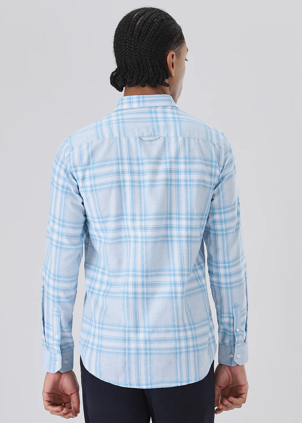 Melange Air Blue Check Shirt - Image 4