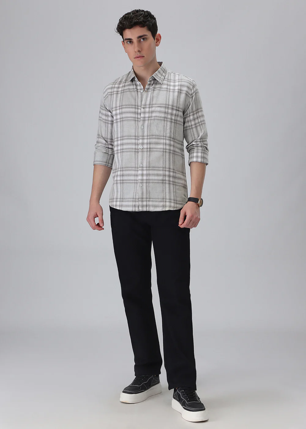 Melange Moon Grey Check Shirt - Image 6