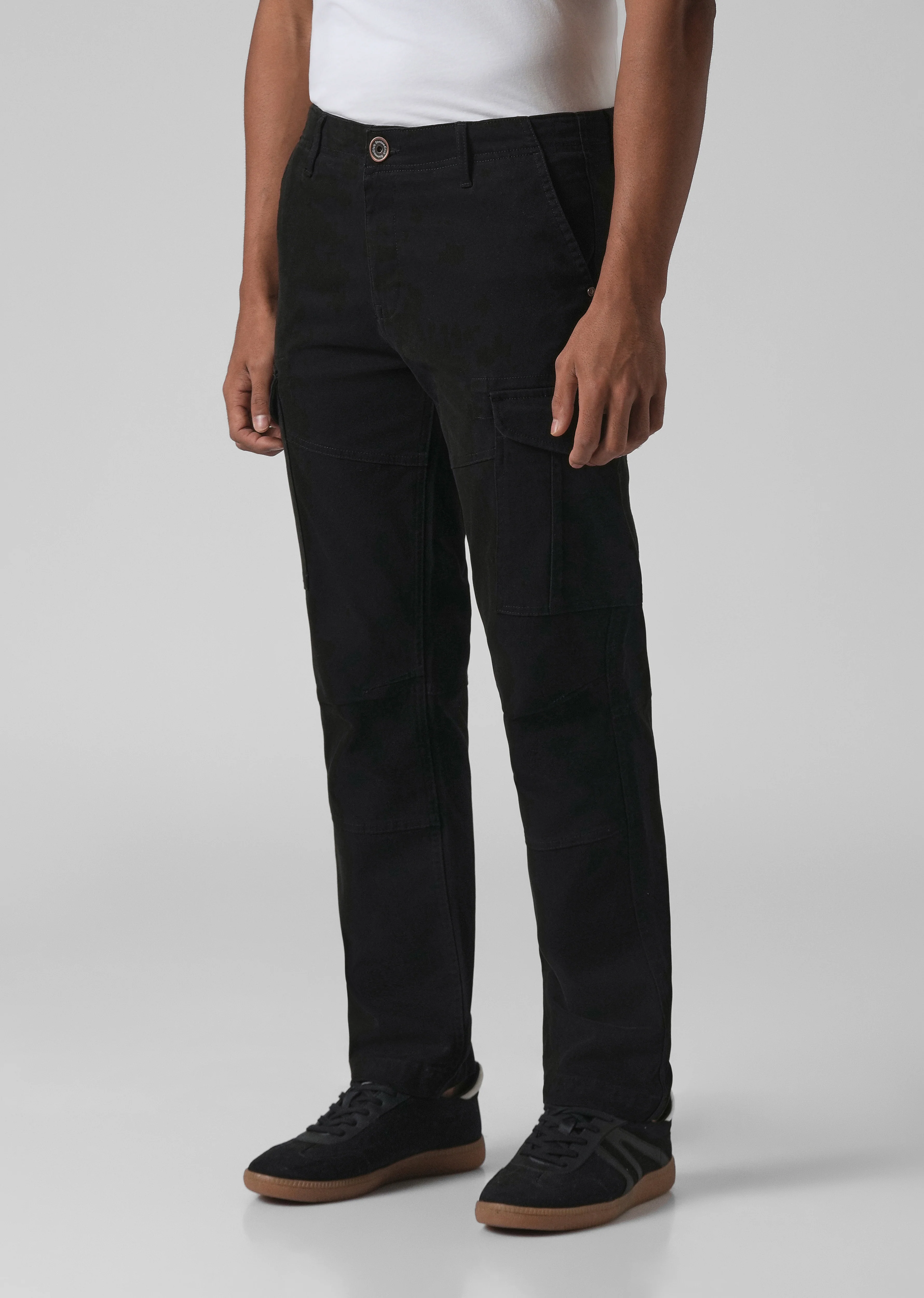 Midnight Black Regular Fit Cargo Pant - Image 4