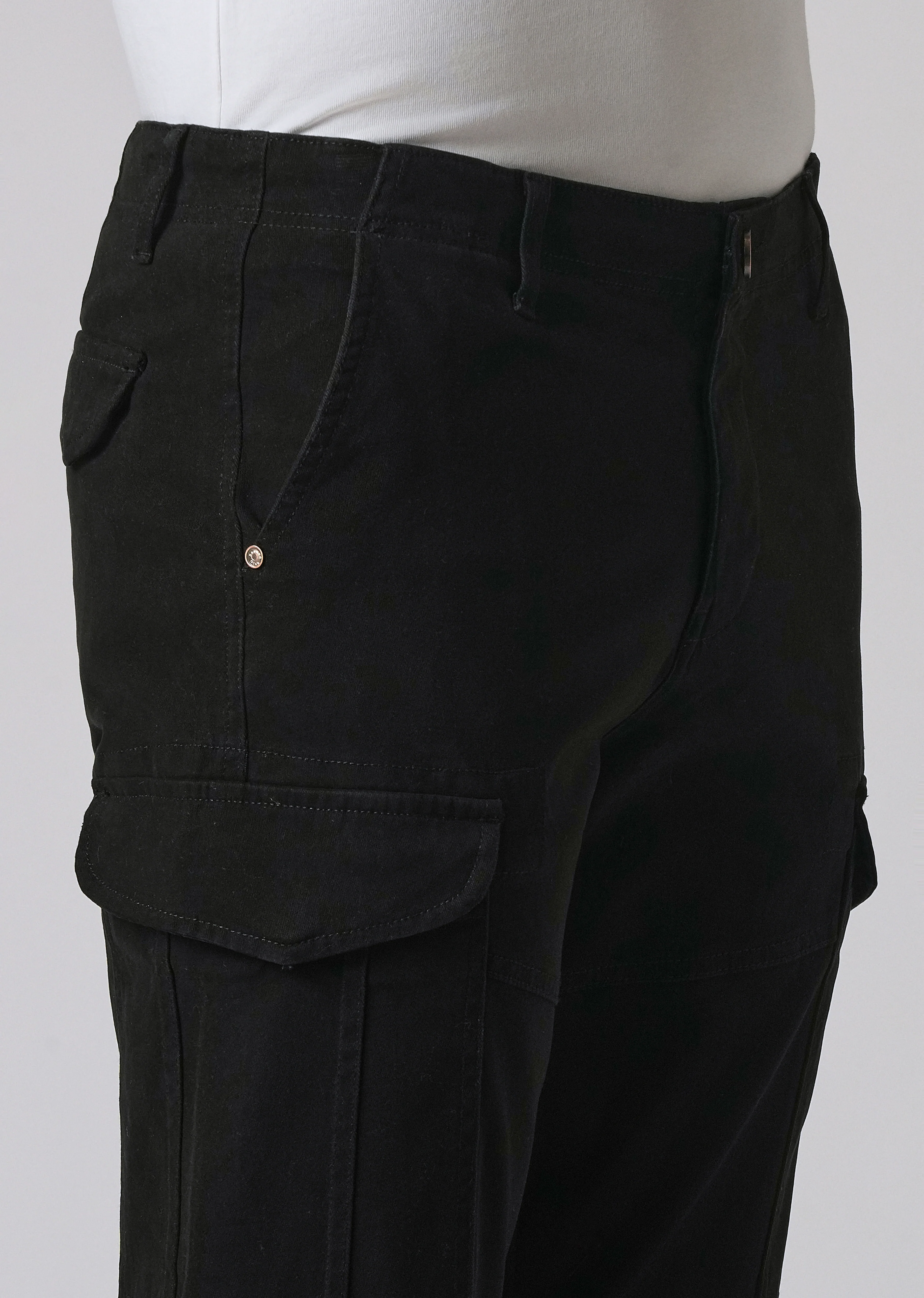 Midnight Black Regular Fit Cargo Pant - Image 5