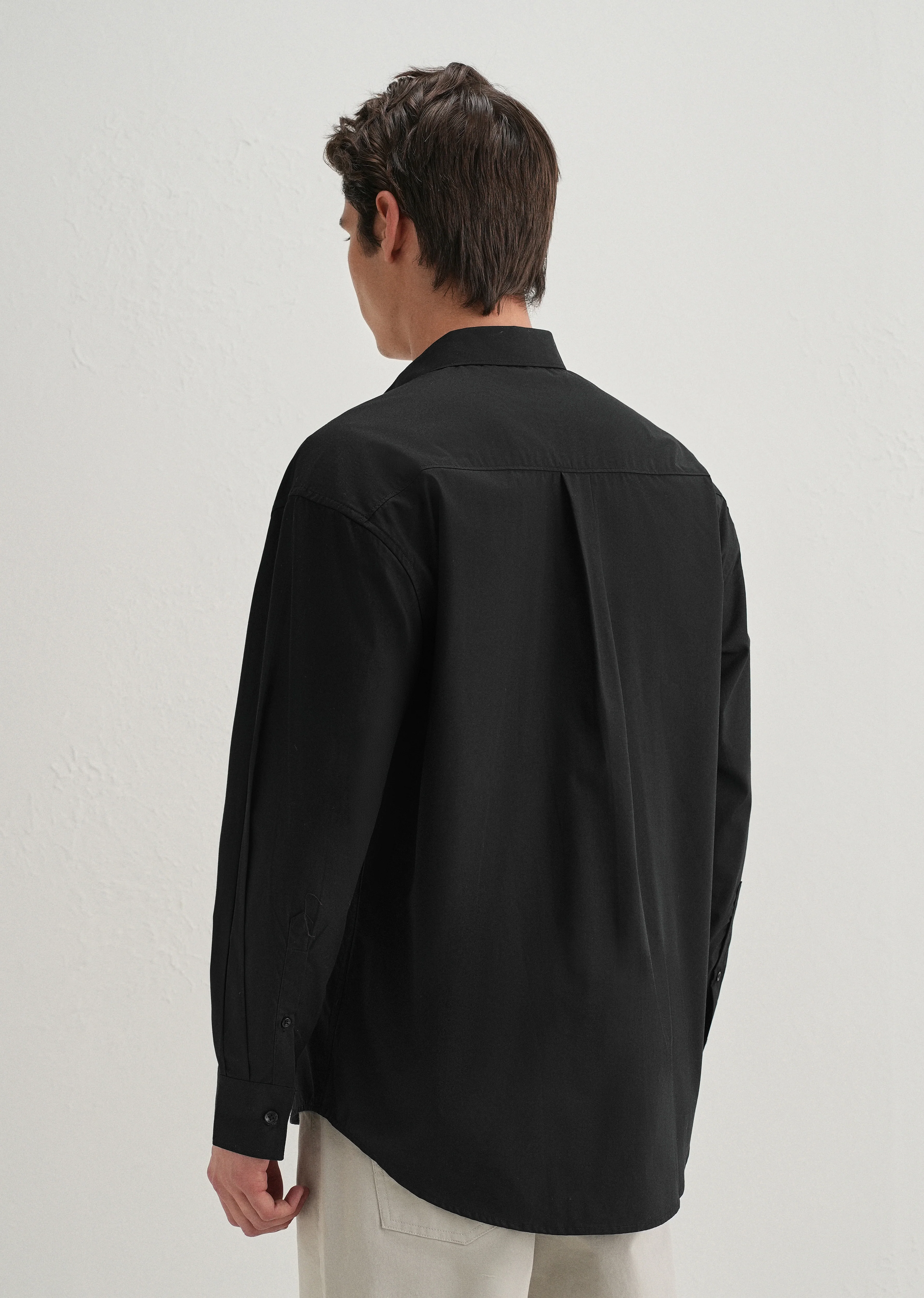 Mini Frame Accent Black Cotton Shirt - Image 2