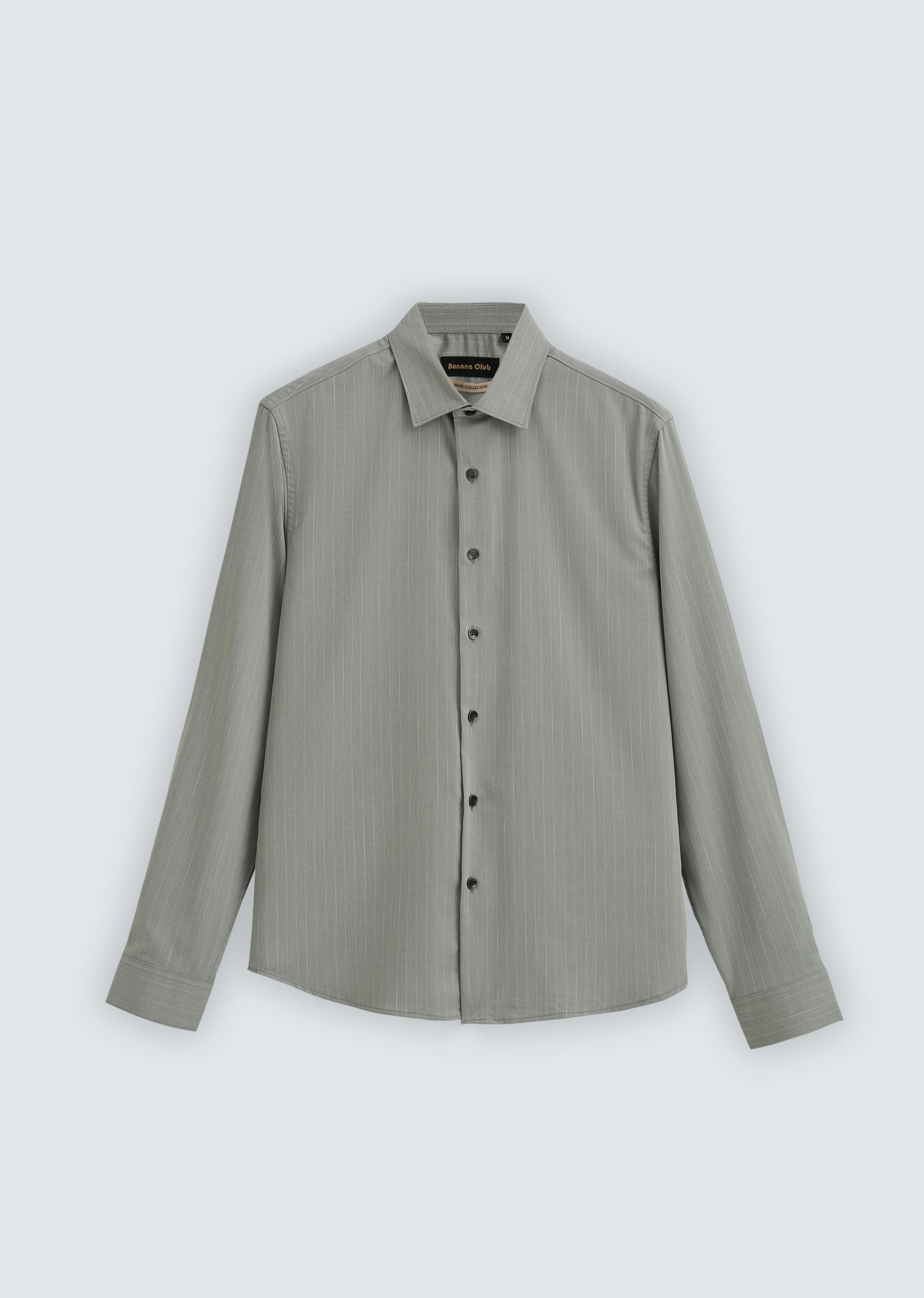 Mint Green Pin Striped Wrinkle Free Shirt - Image 2