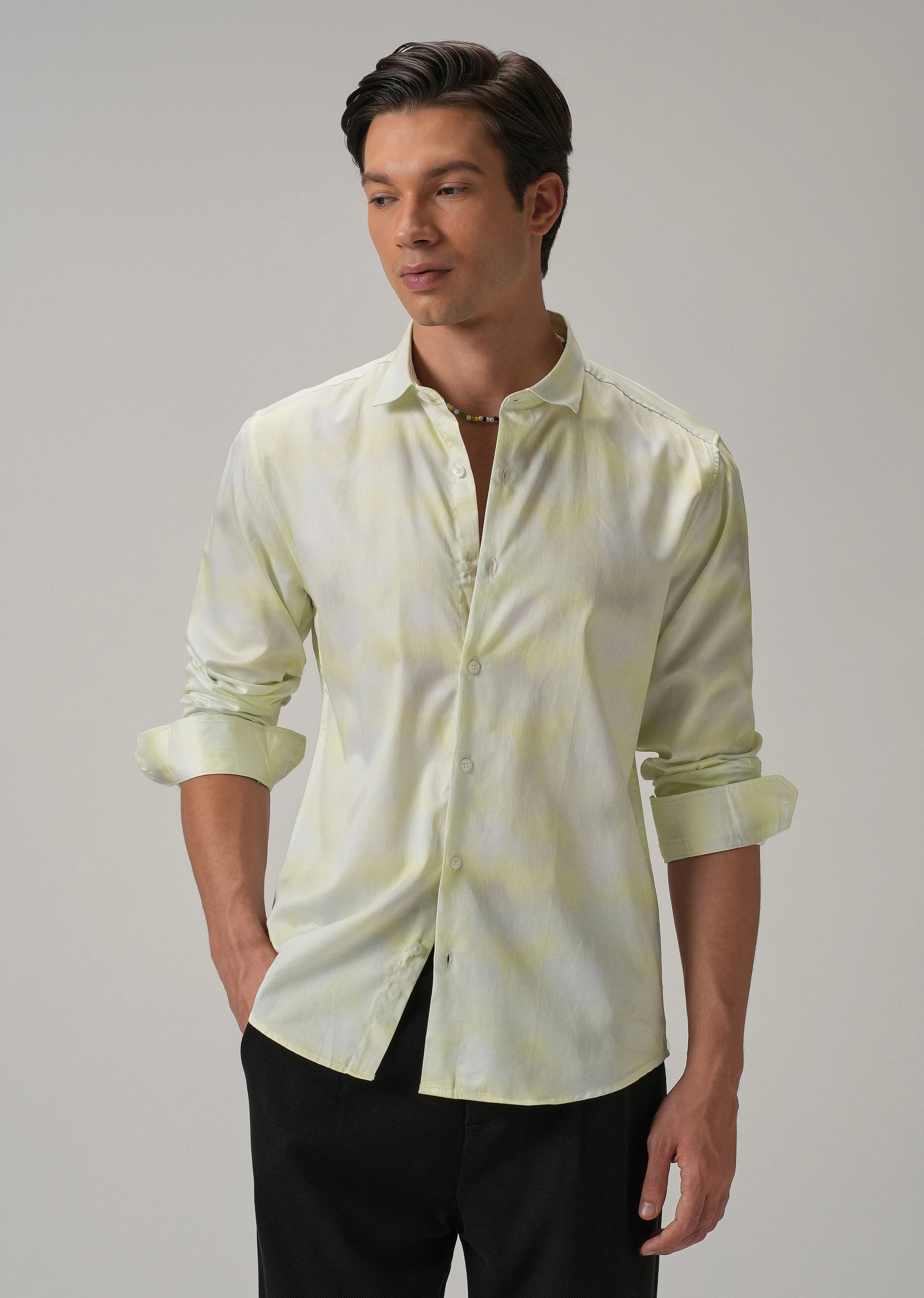Mint Soft Hued Printed Shirt - Image 2