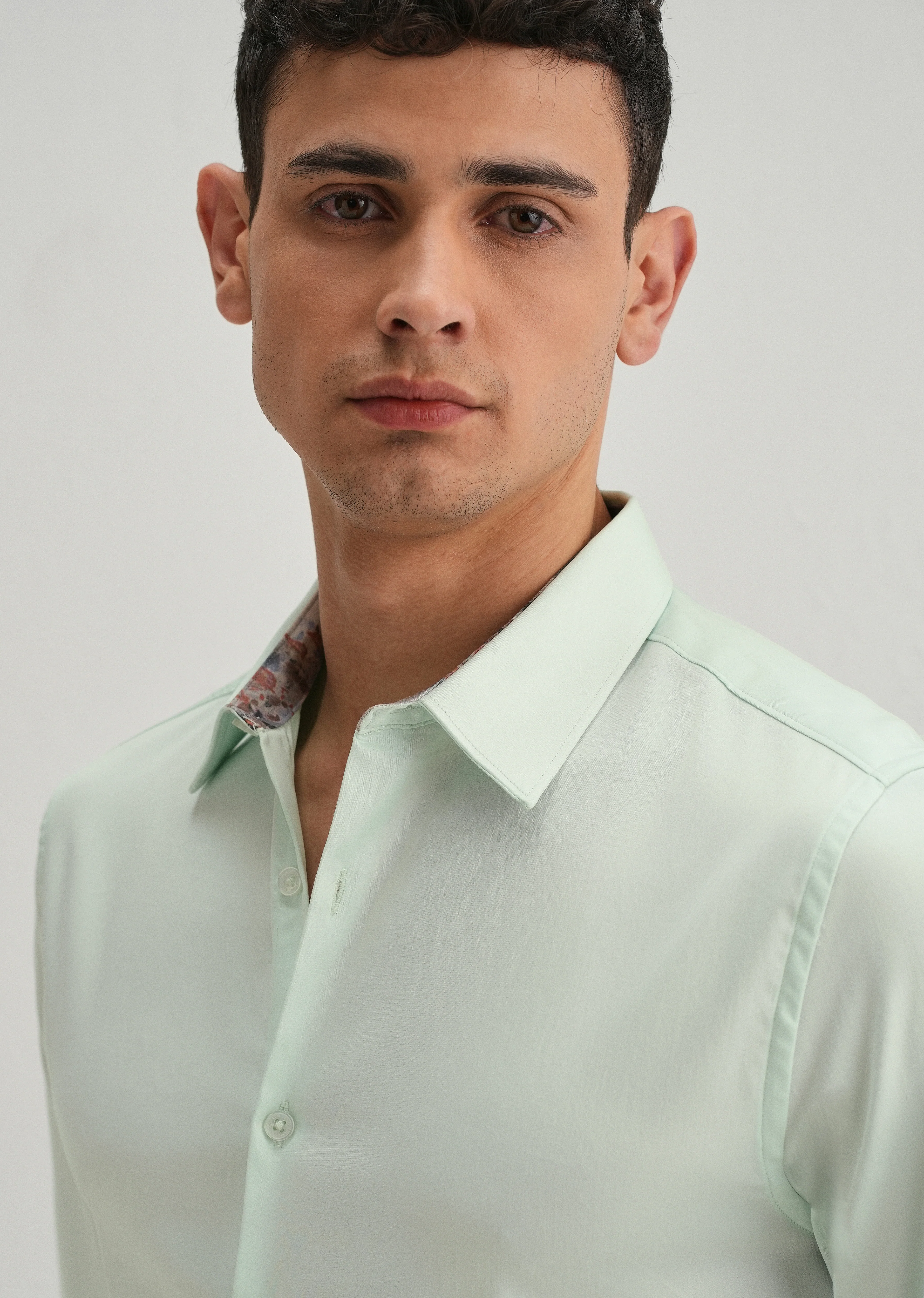 Misty Green Printed Cuff Shirt - Image 6