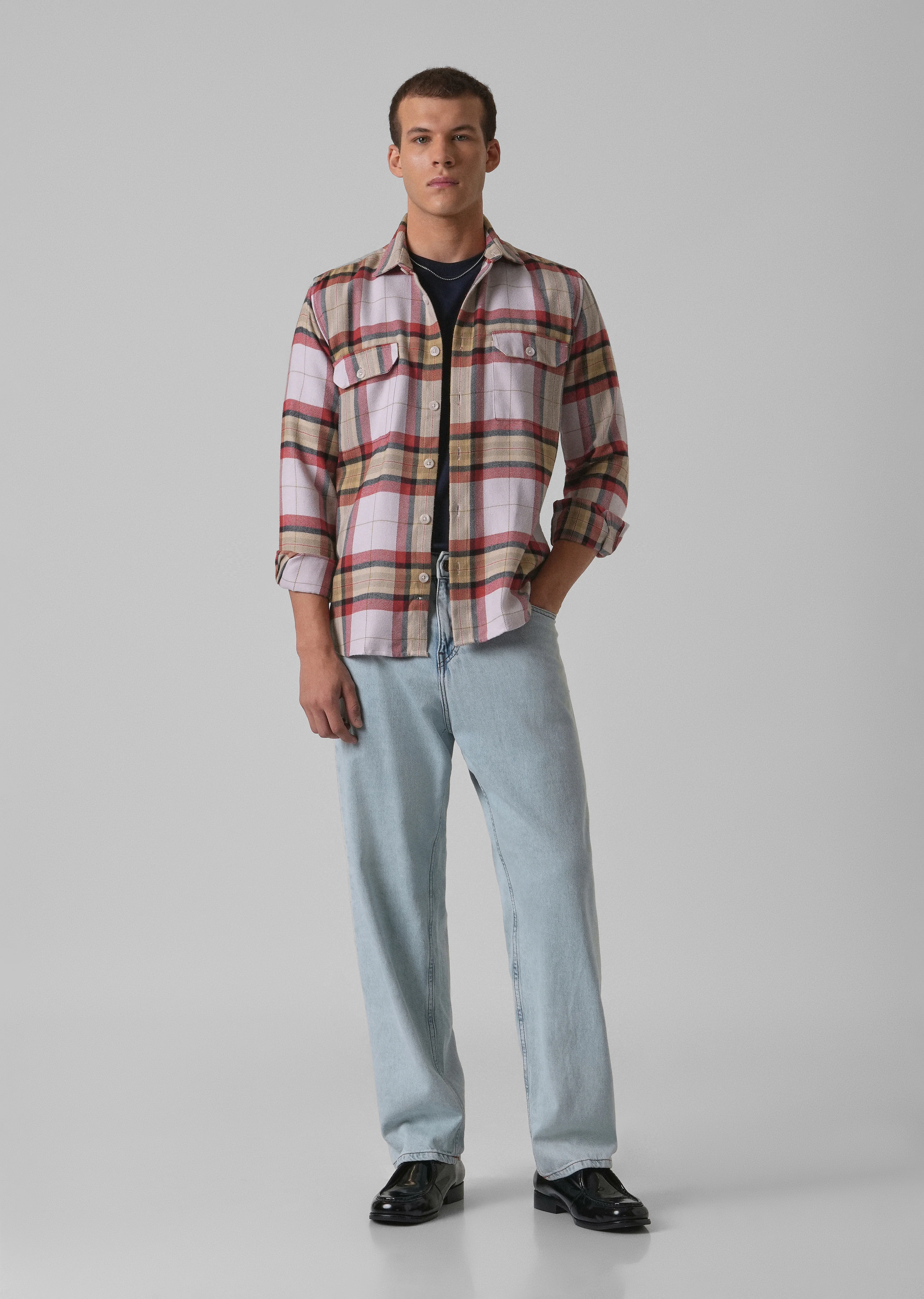 Modern Brushed Cotton Check Shirt - Image 6