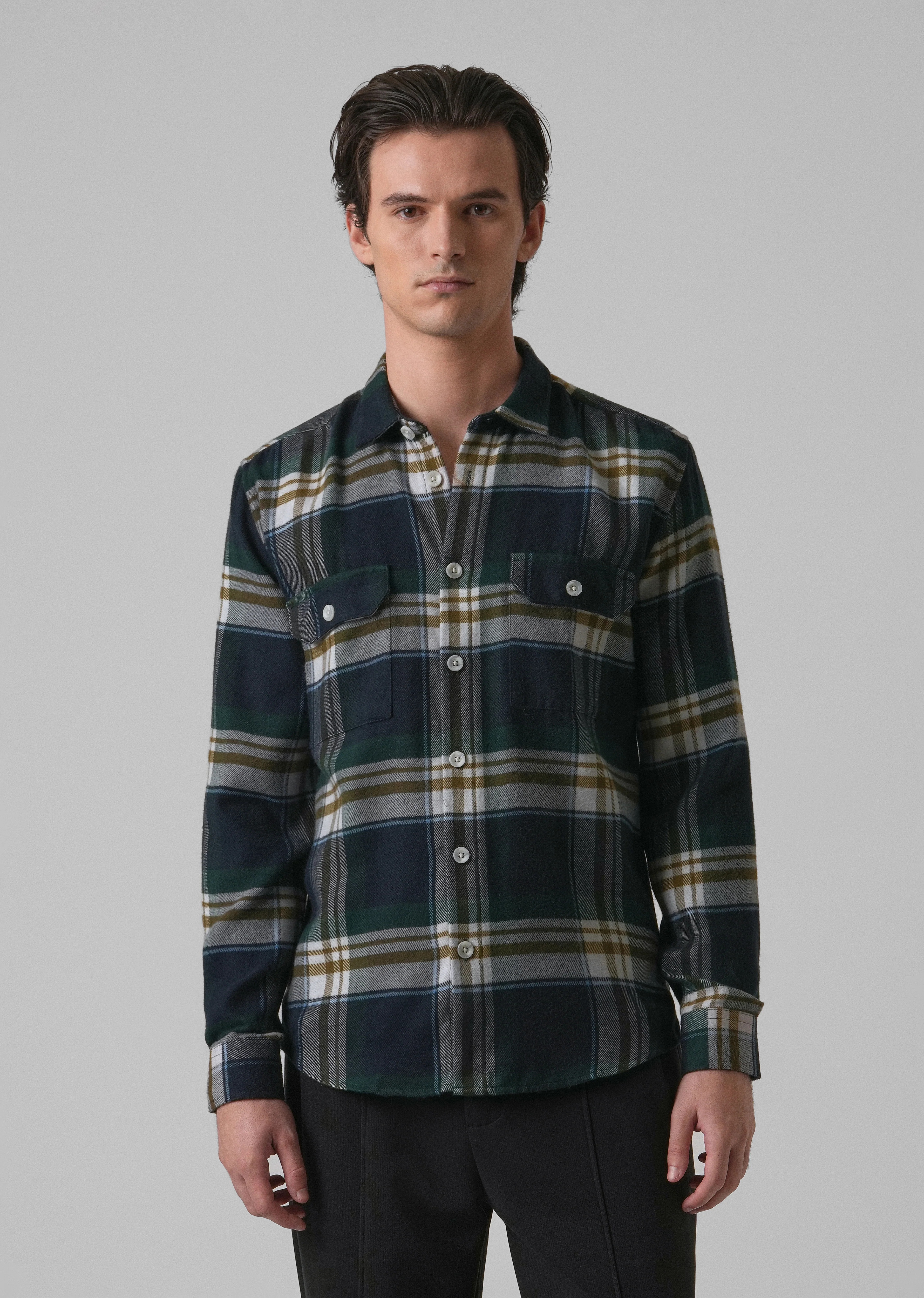 Modest Brushed Cotton Check Shirt - Image 3