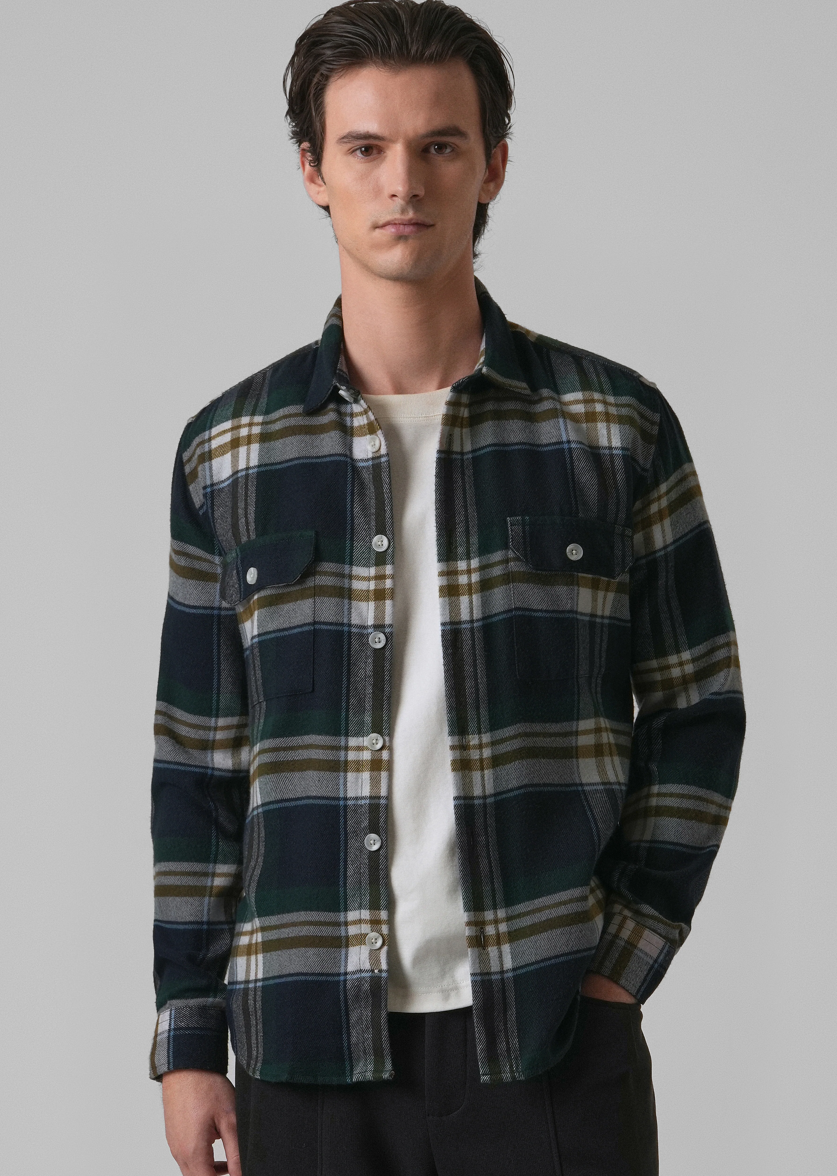 Modest Brushed Cotton Check Shirt - Image 7