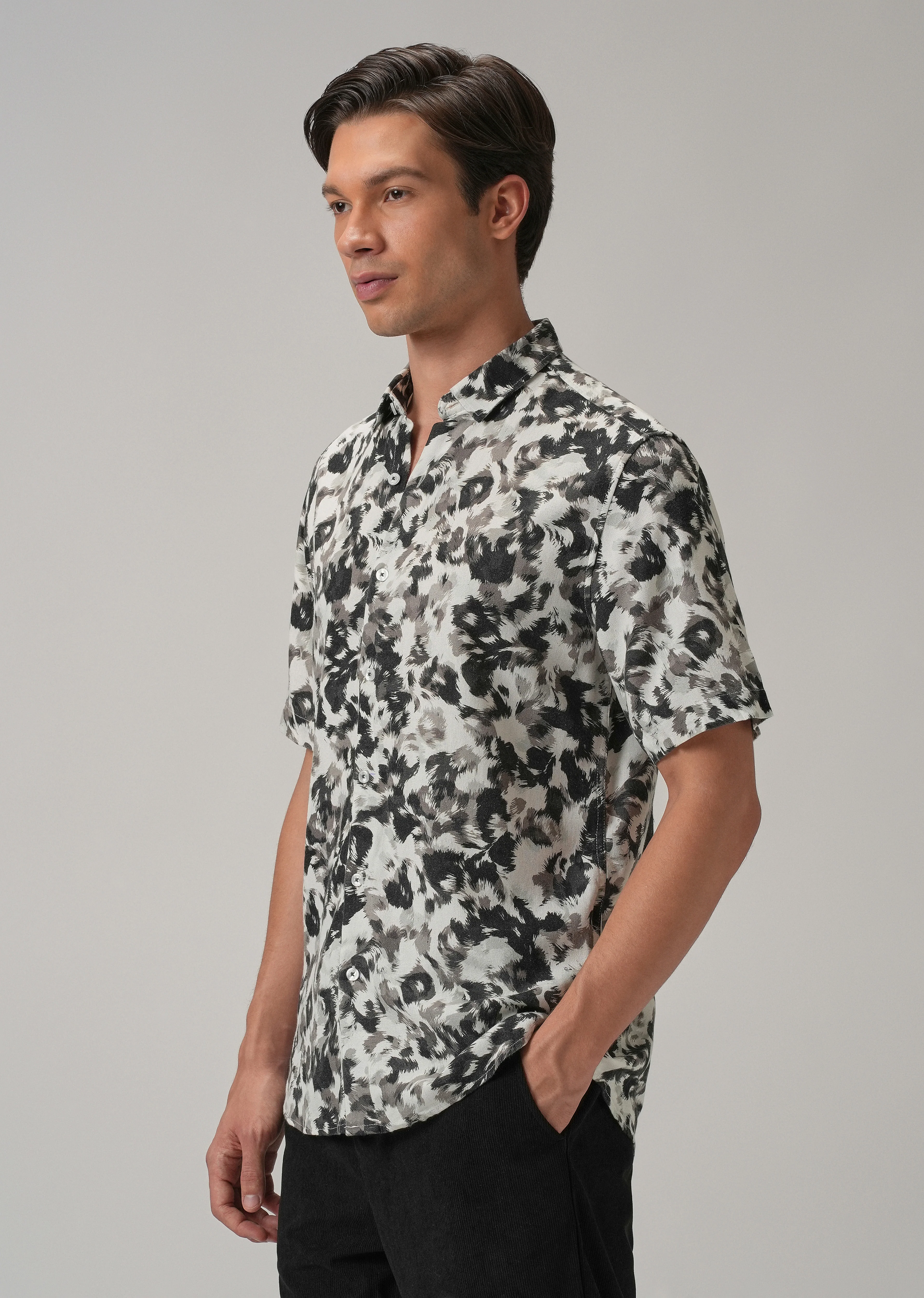 Monochrome Ethereal Half Sleeve shirt - Image 4