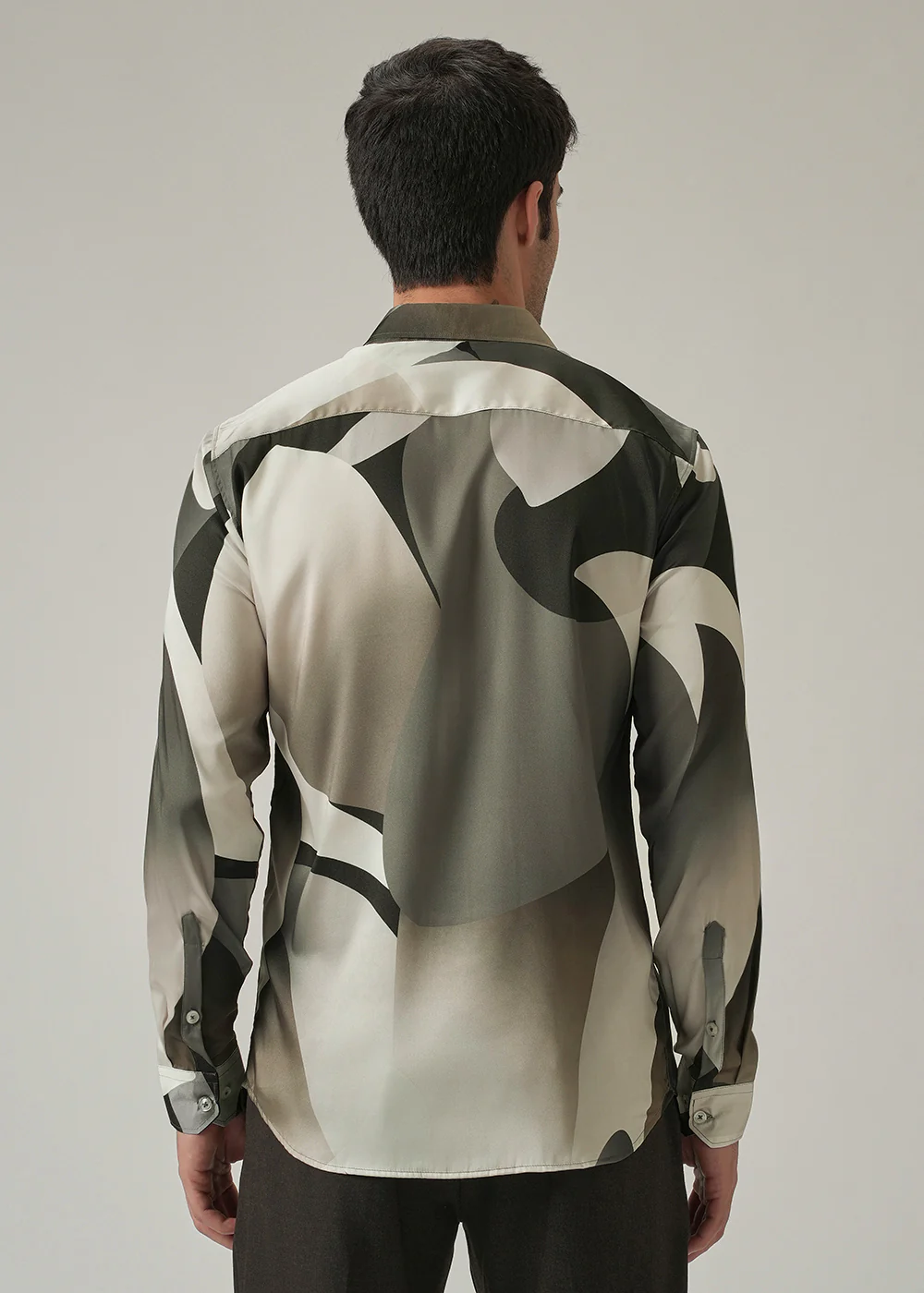 Monochrome Geometric Print Shirt - Image 2