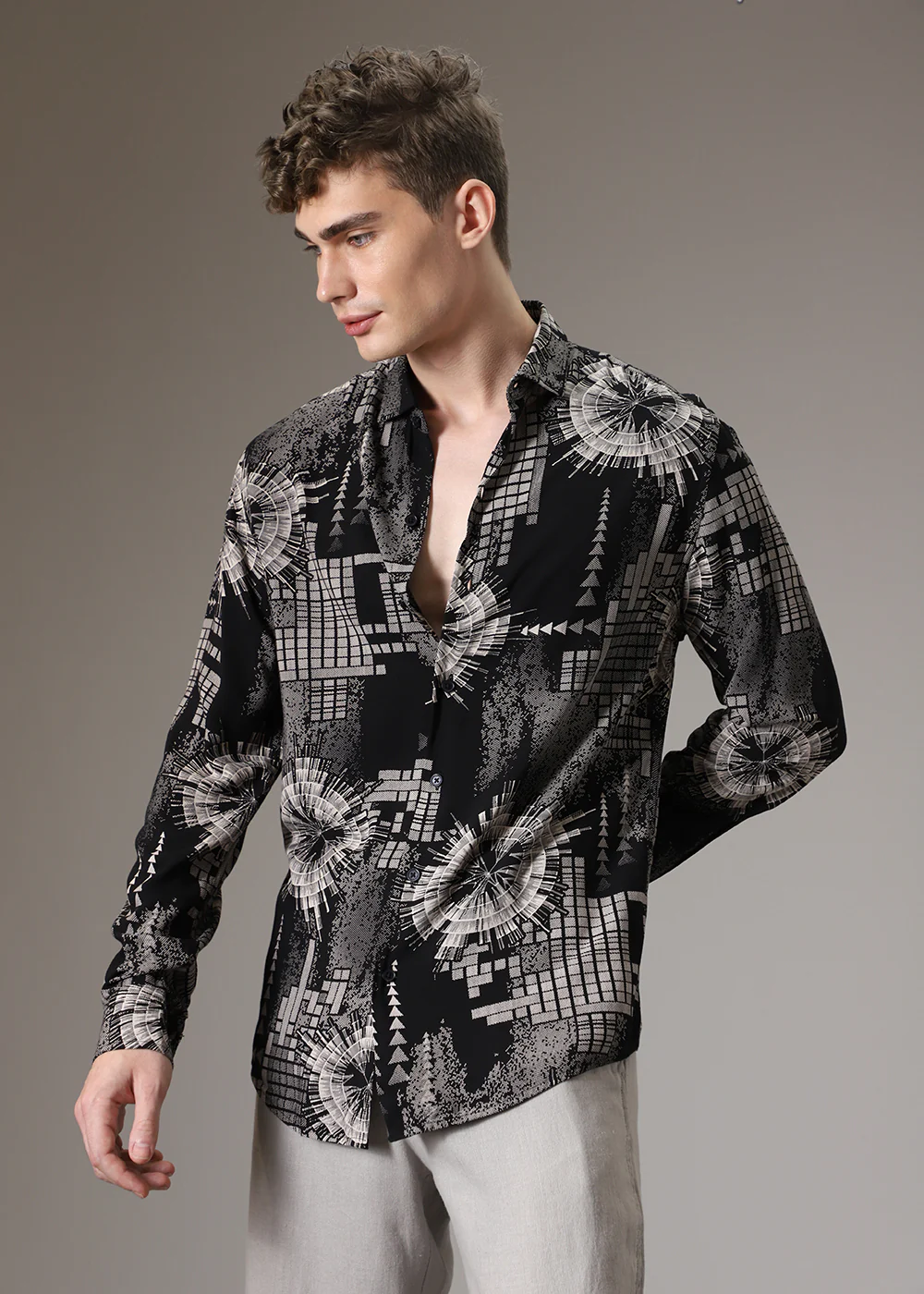 Monochrome Prism Feather Shirt - Image 7