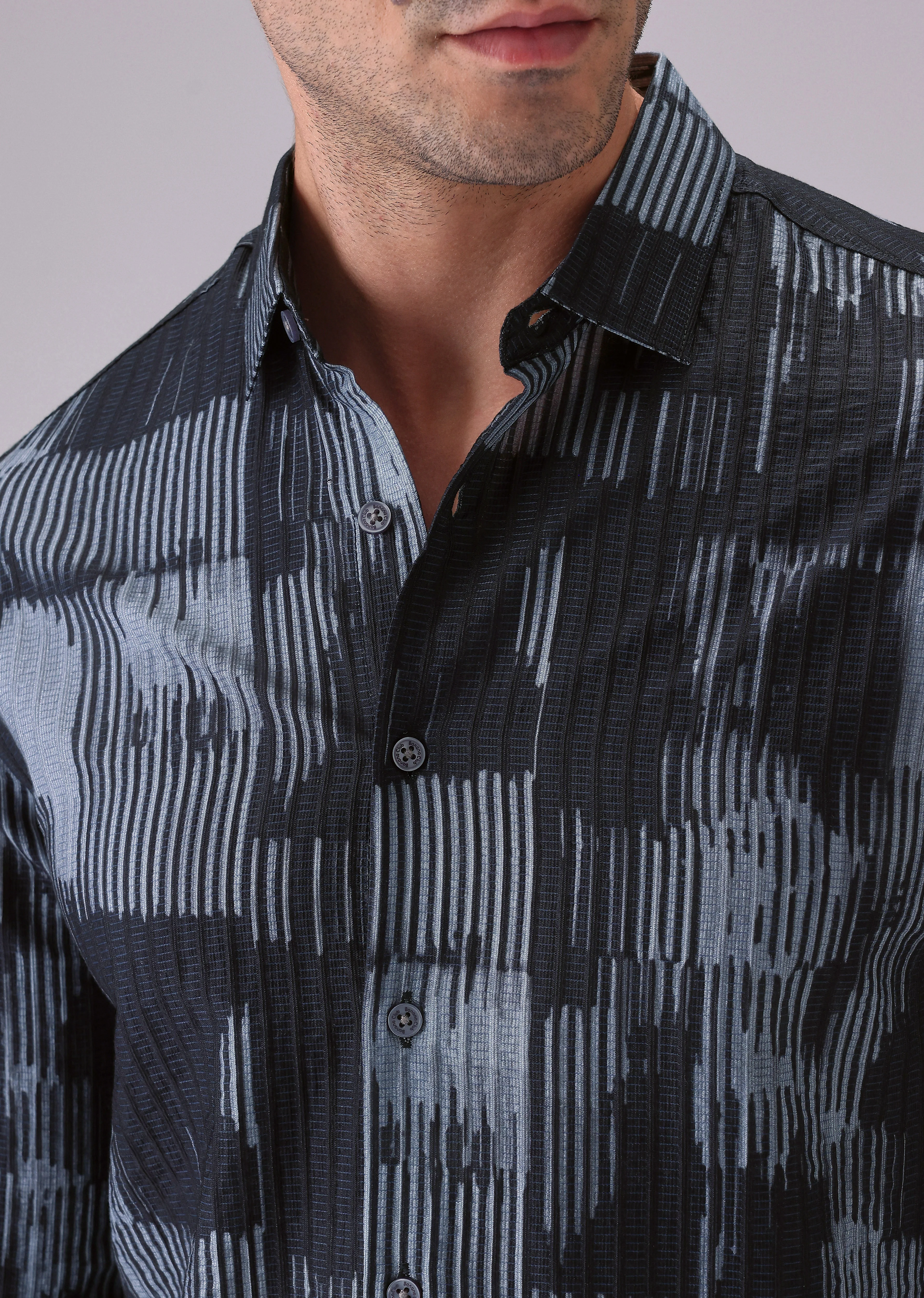 Monoline Blue printed shirt - Image 5