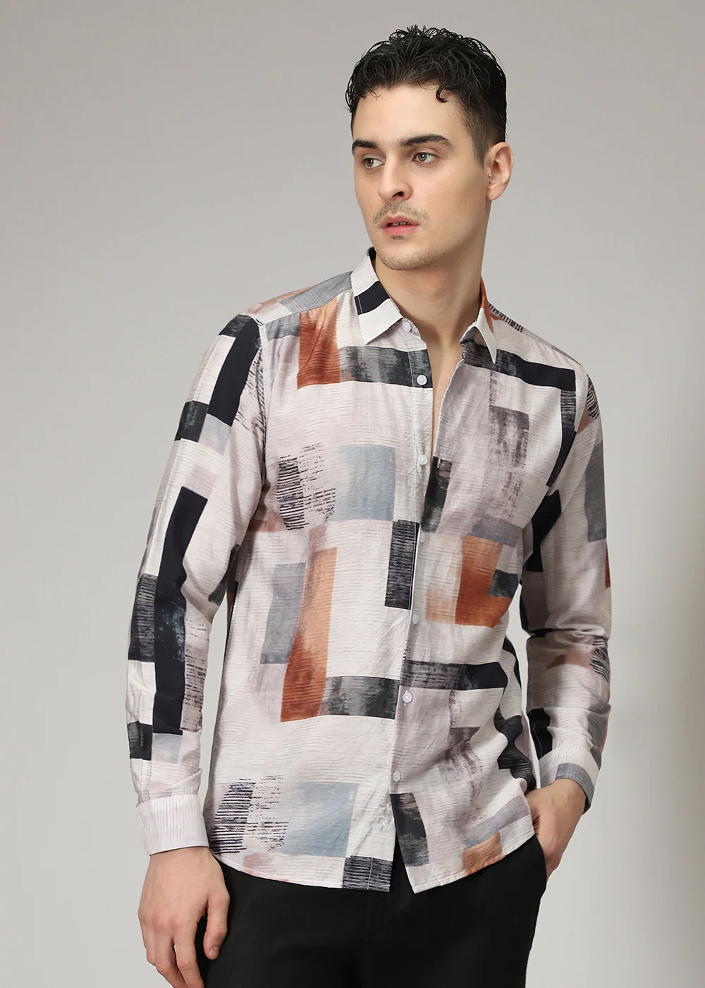 Multi Abstract Print Shirt - Image 3