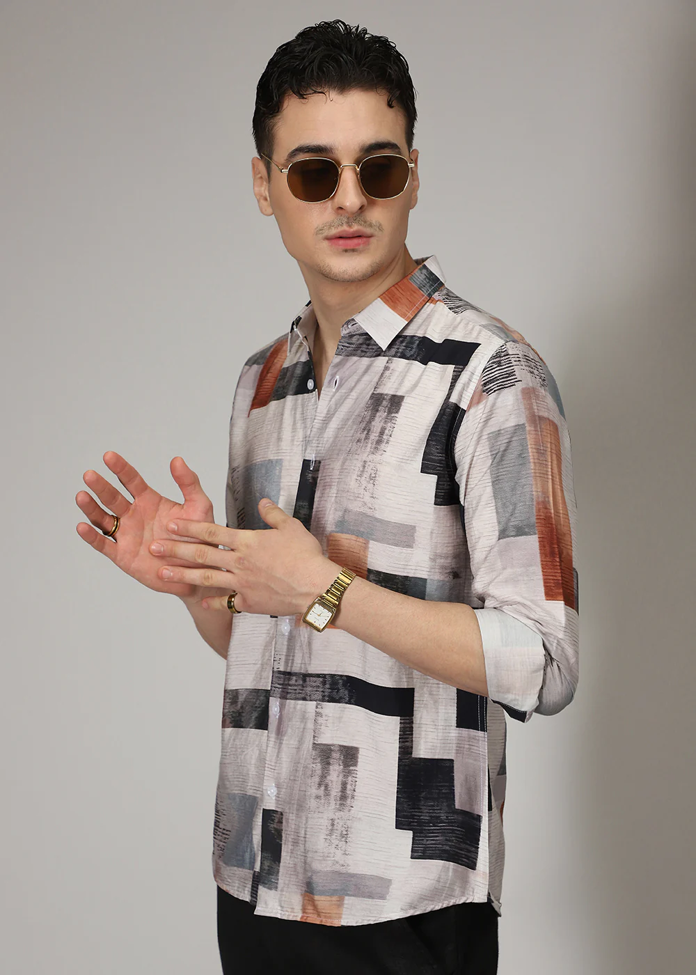 Multi Abstract Print Shirt - Image 6