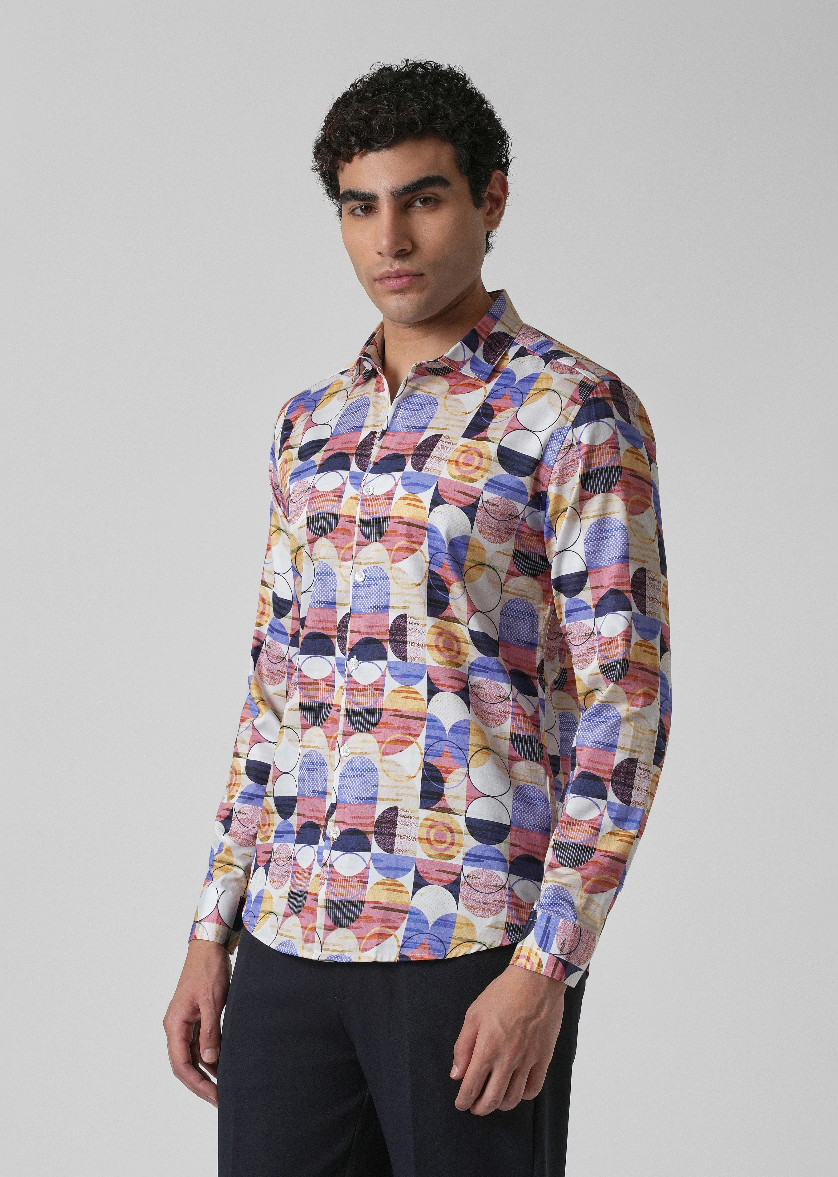 Multi Geometric Print Shirt - Image 2