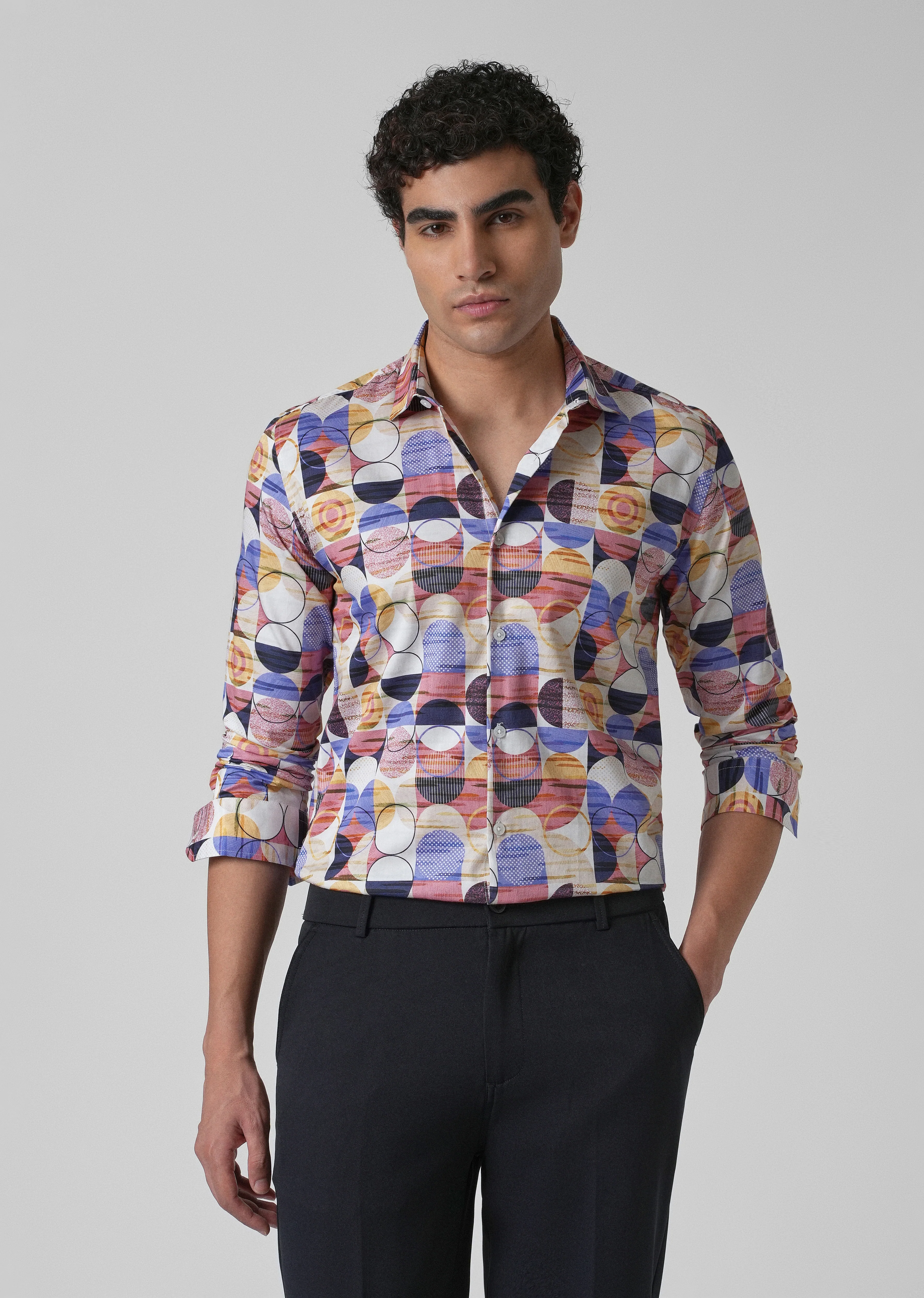 Multi Geometric Print Shirt - Image 3