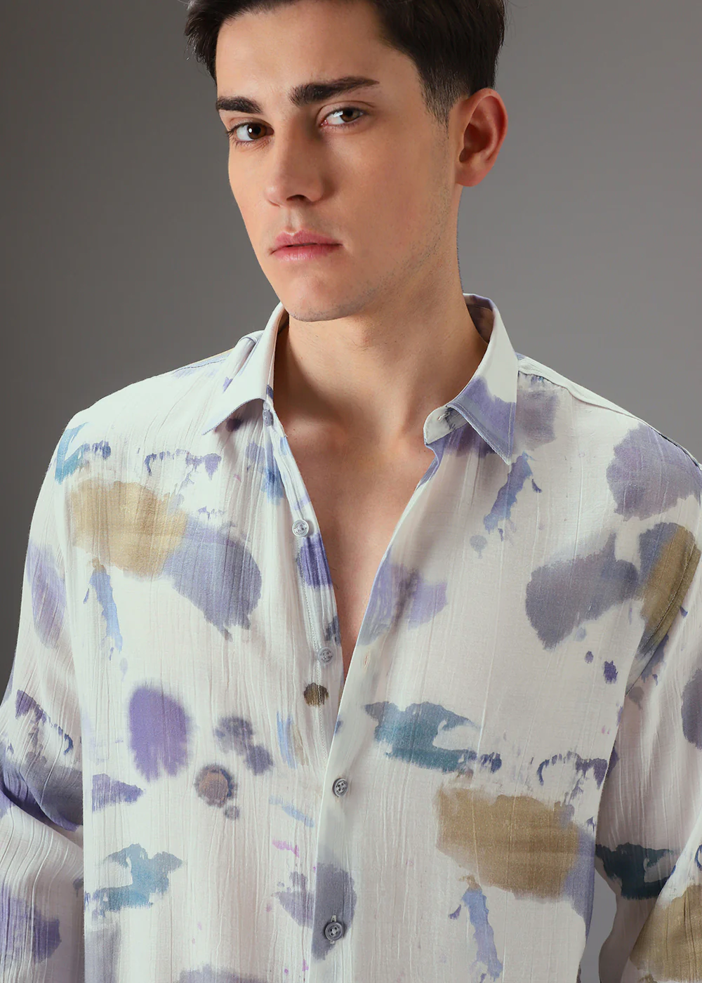 Multicolor Crushed Printed Shirt - Image 2