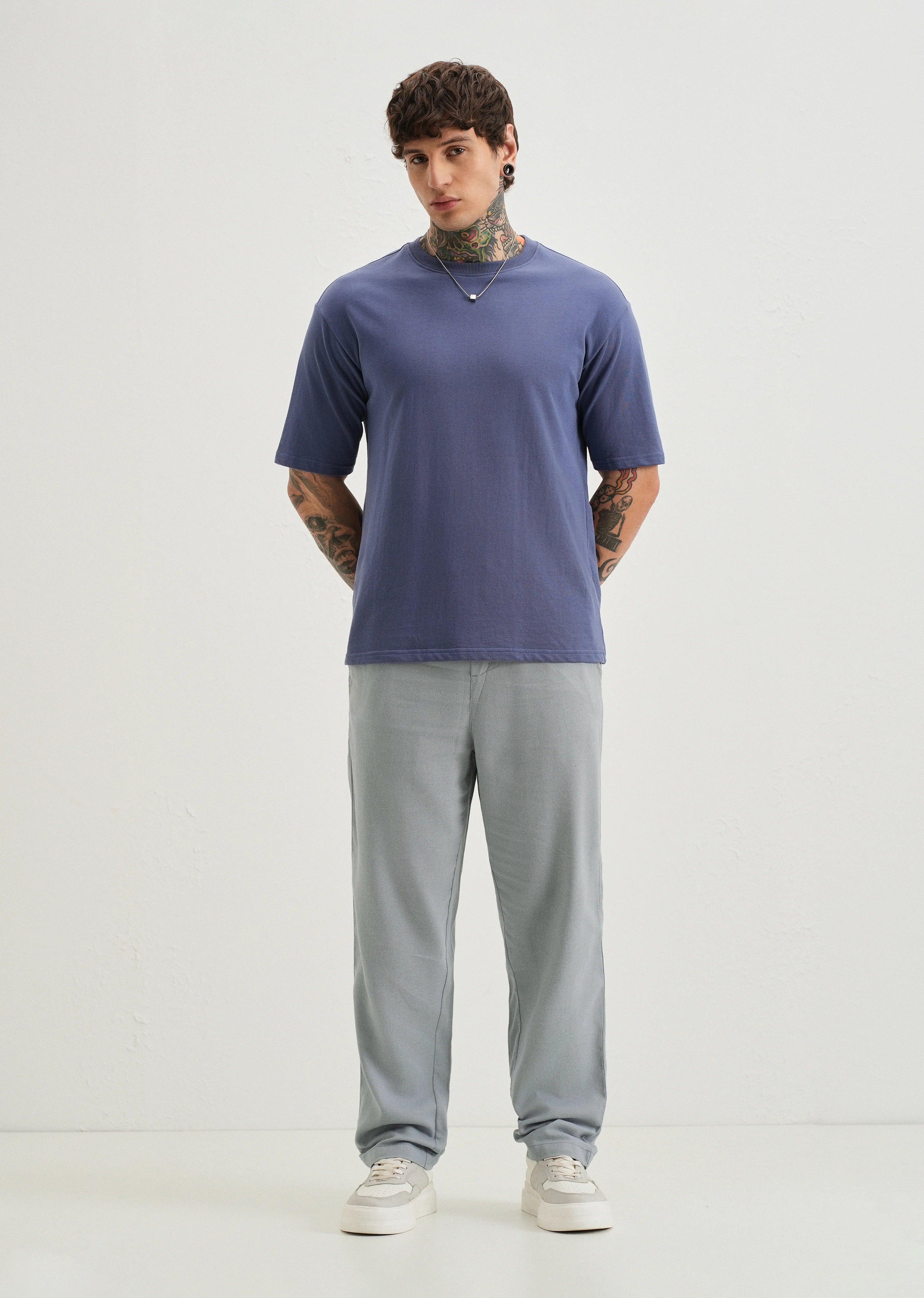 Mystic Blue Textured Pants - Image 6