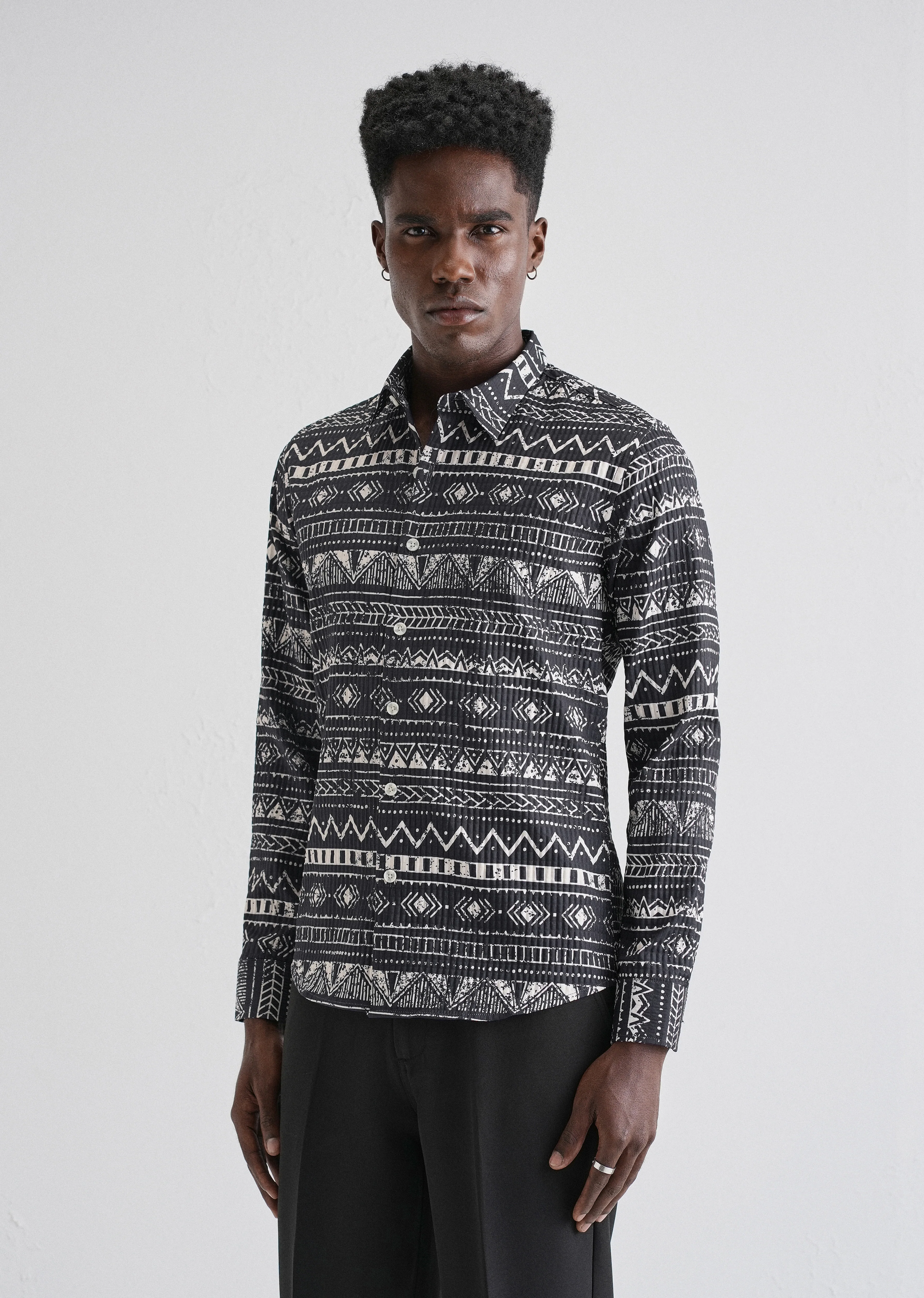 Mystic Maze Black Puff  Shirt - Image 4